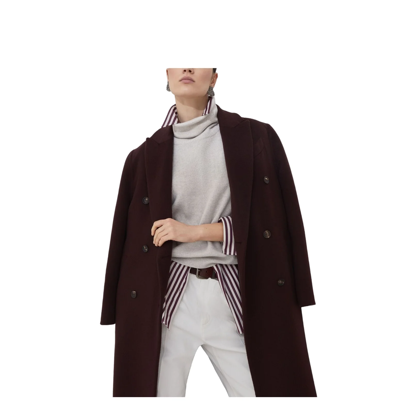 Handcrafted Coat in Burgundy - Image 2