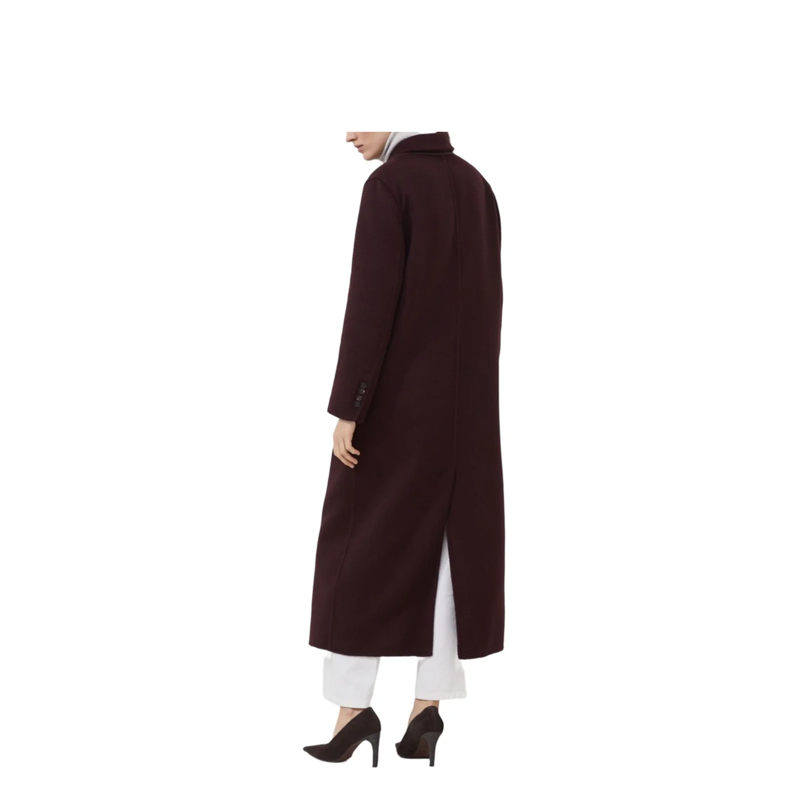 Handcrafted Coat in Burgundy - Image 3