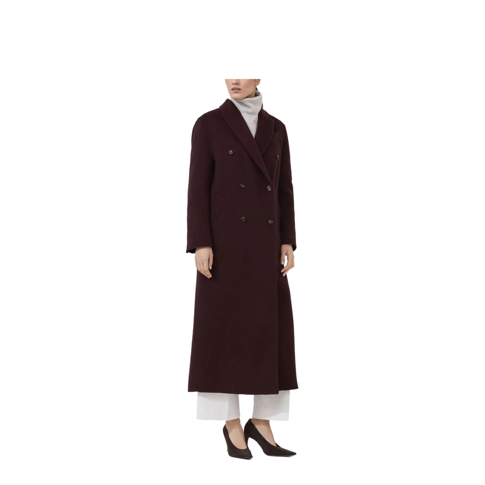 Handcrafted Coat in Burgundy - Image 4