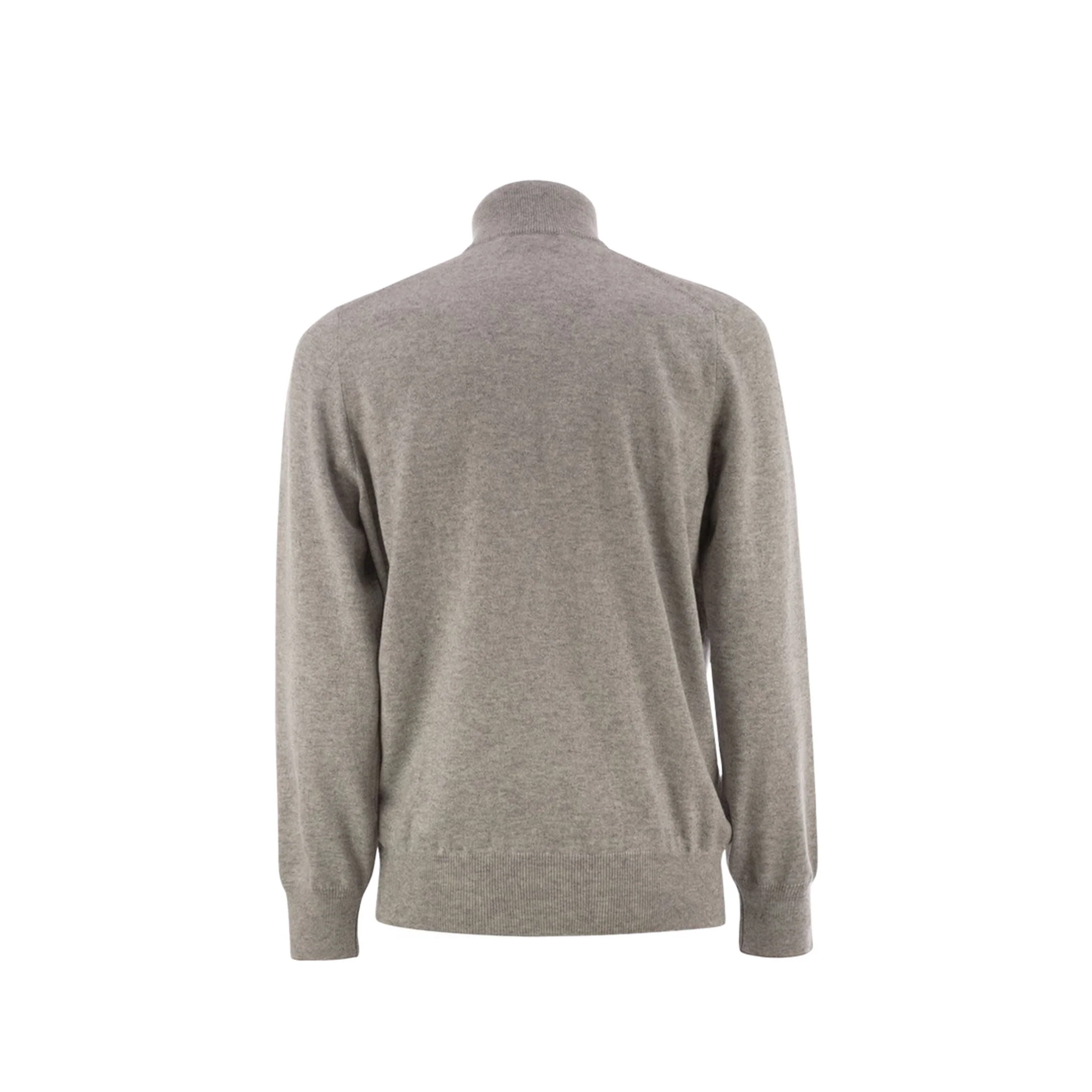 High-necked cashmere sweater with zip opening - Image 2