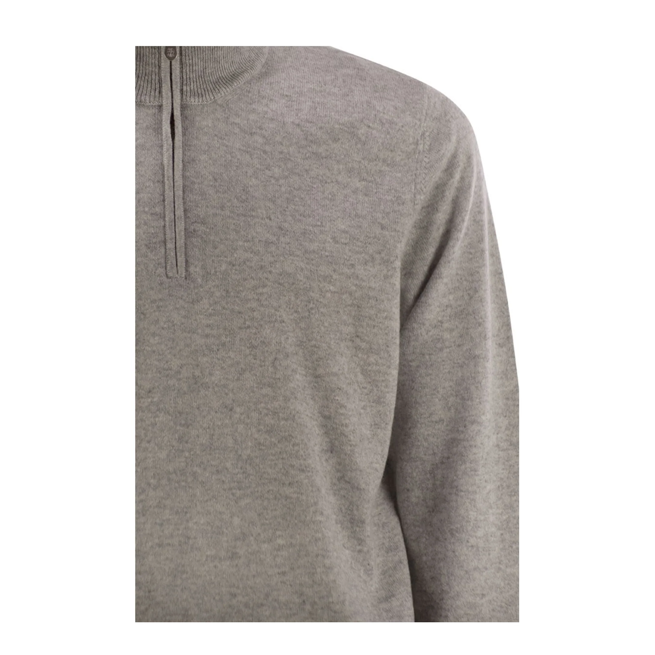 High-necked cashmere sweater with zip opening - Image 3