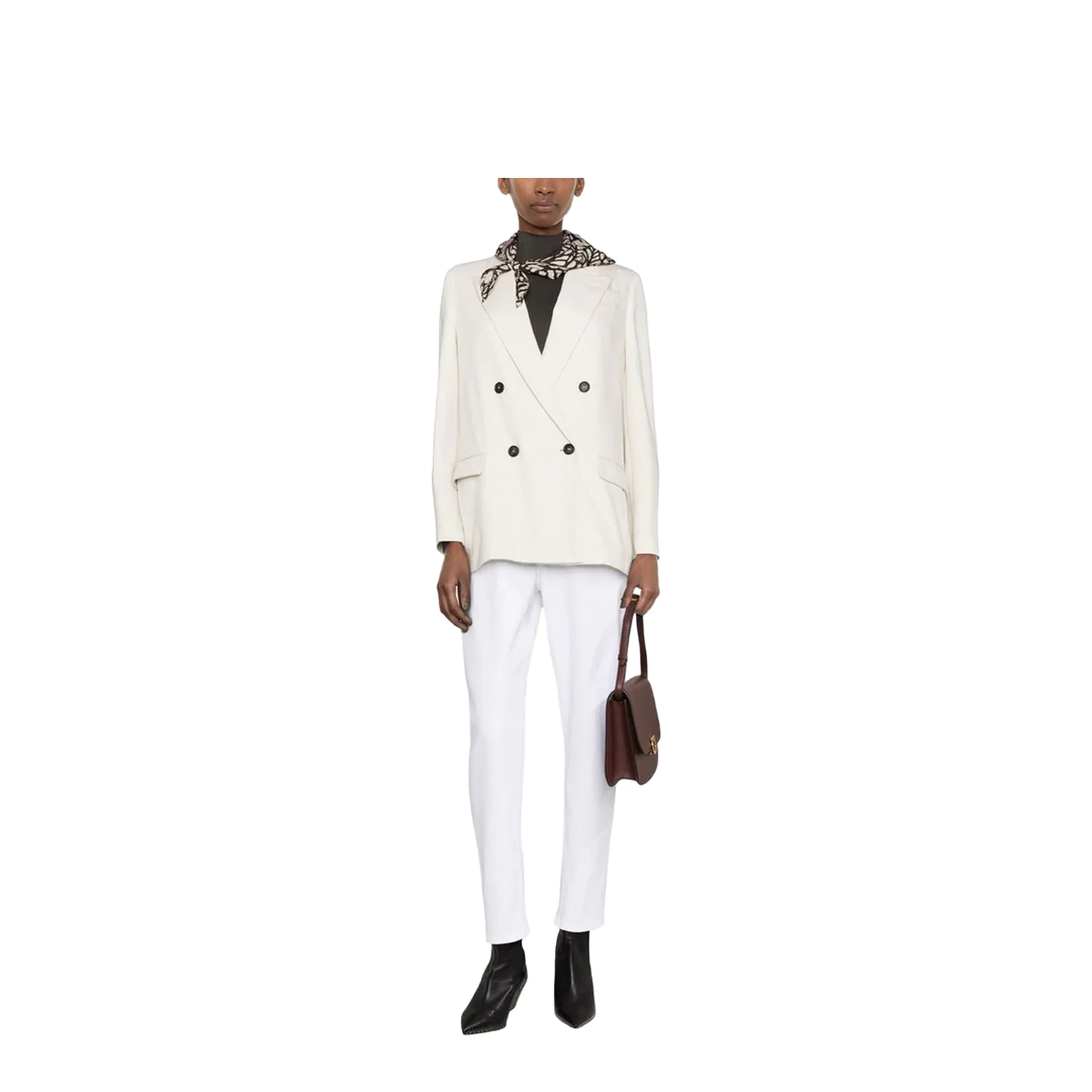 Double-Breasted Blazer White - Image 2