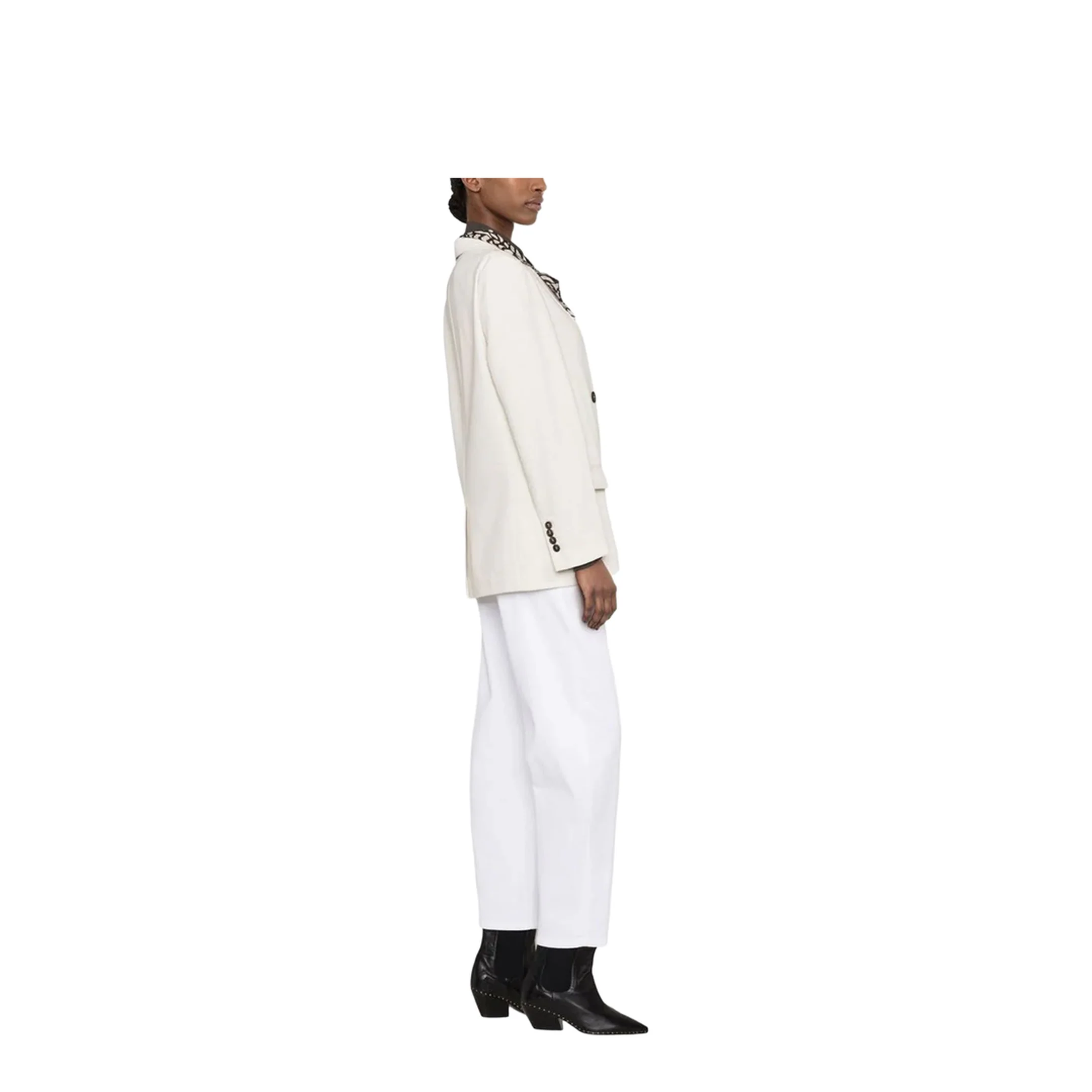 Double-Breasted Blazer White - Image 4