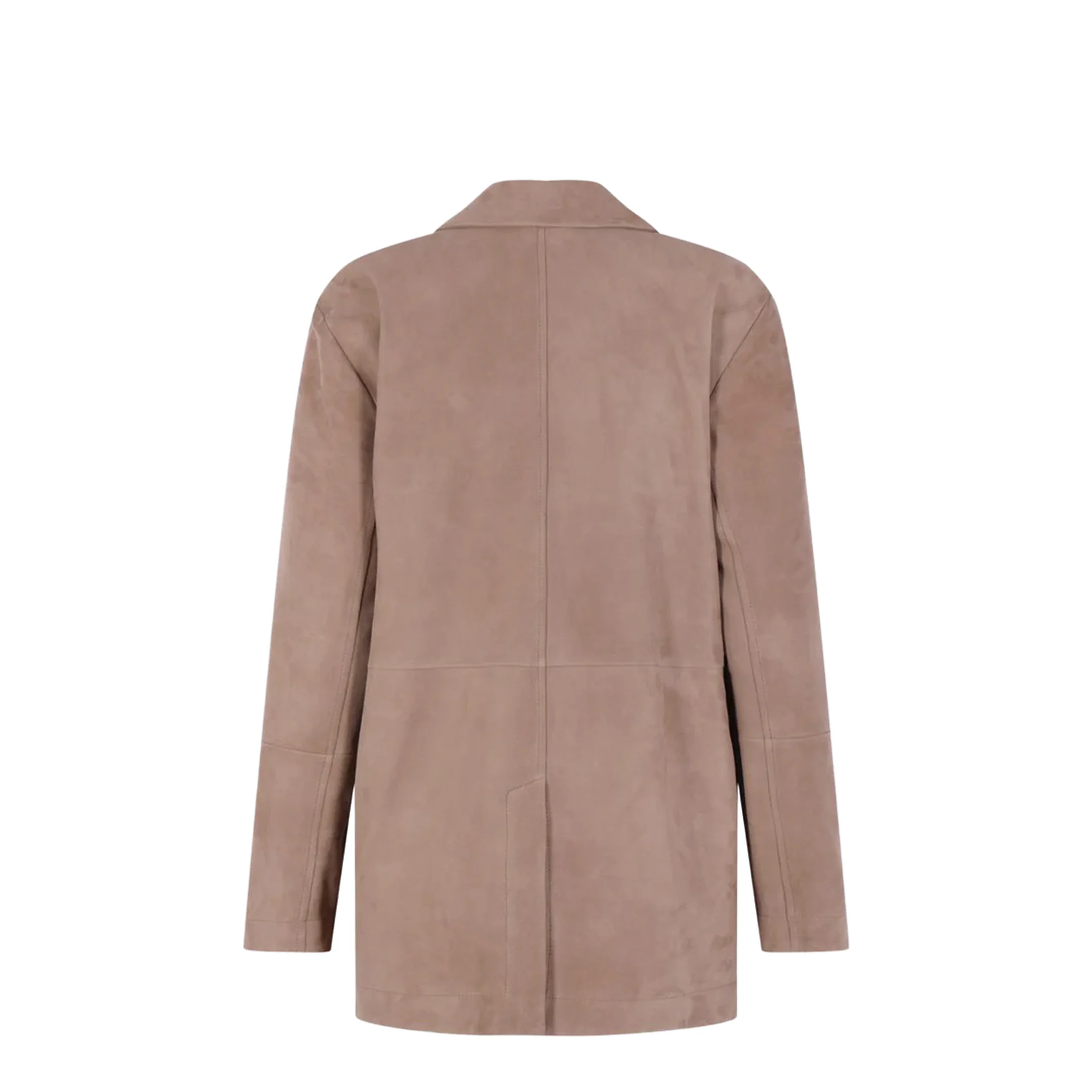 Suede Single-Breasted Blazer Brown - Image 2