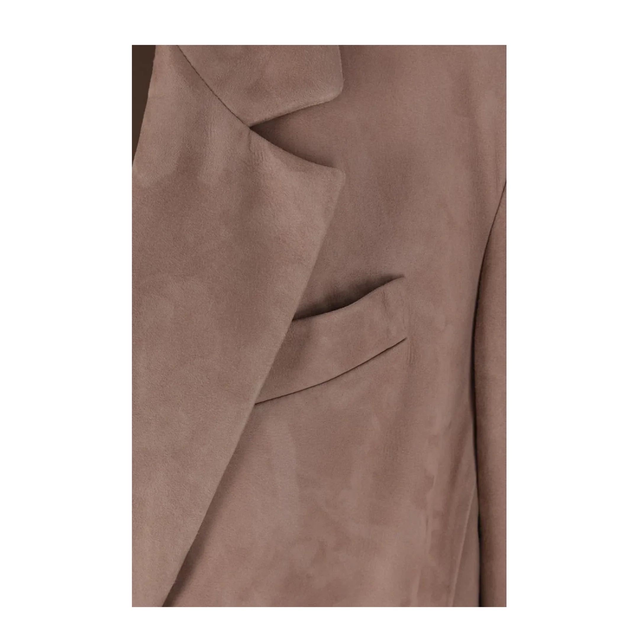 Suede Single-Breasted Blazer Brown - Image 3