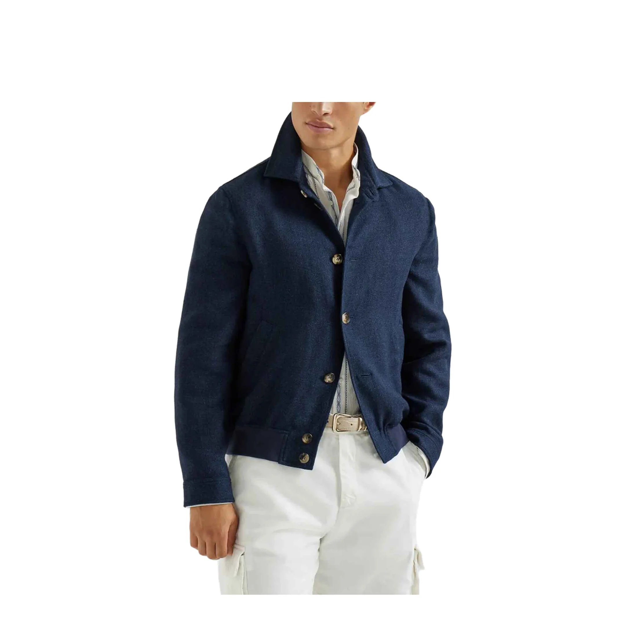 Button Shirt Jacket Navy Blue - Image 4