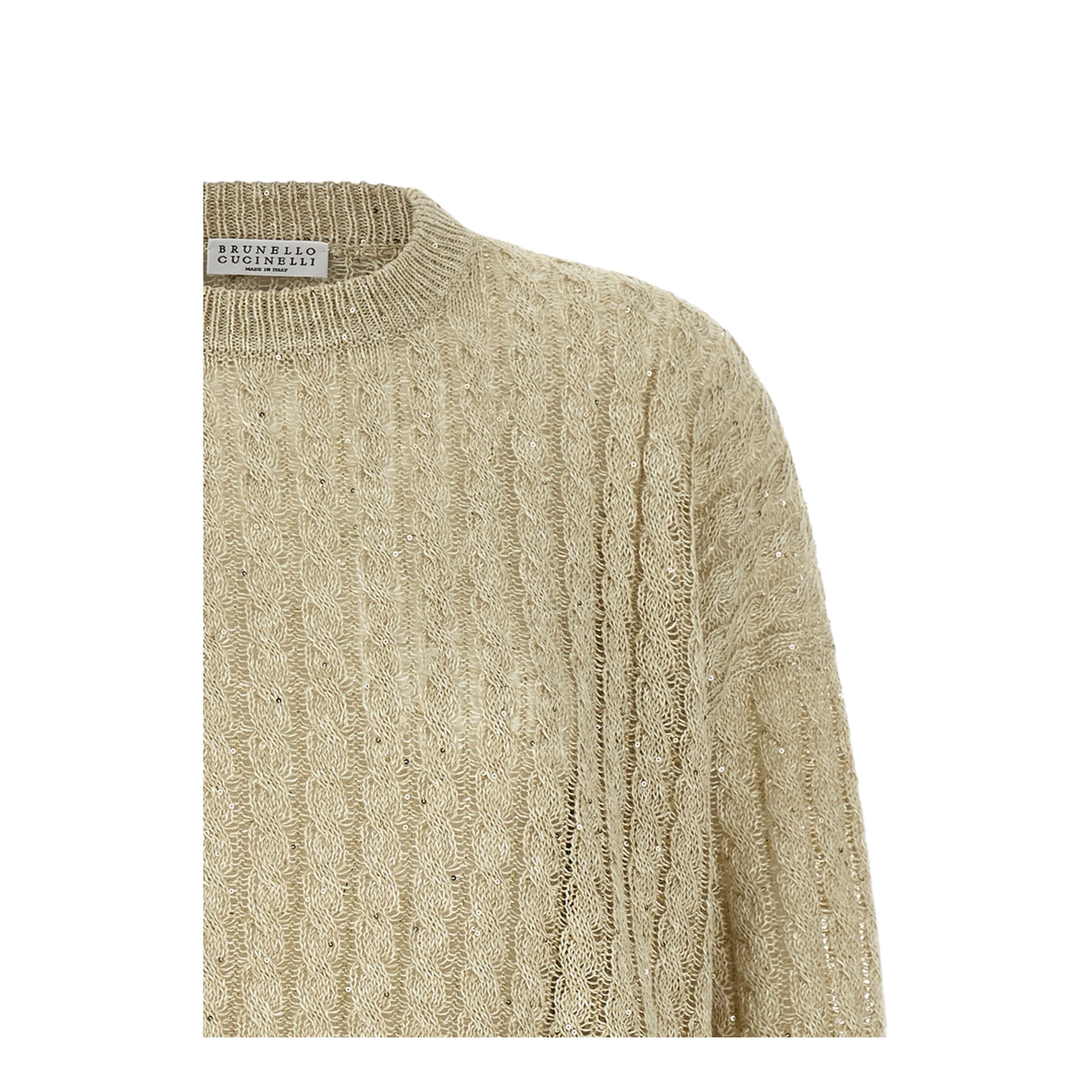 Women's Knitted Sweater Beige - Image 3