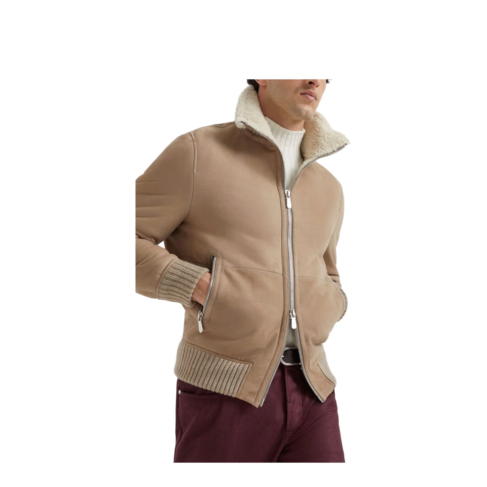 Leather Bomber Jacket - Image 6
