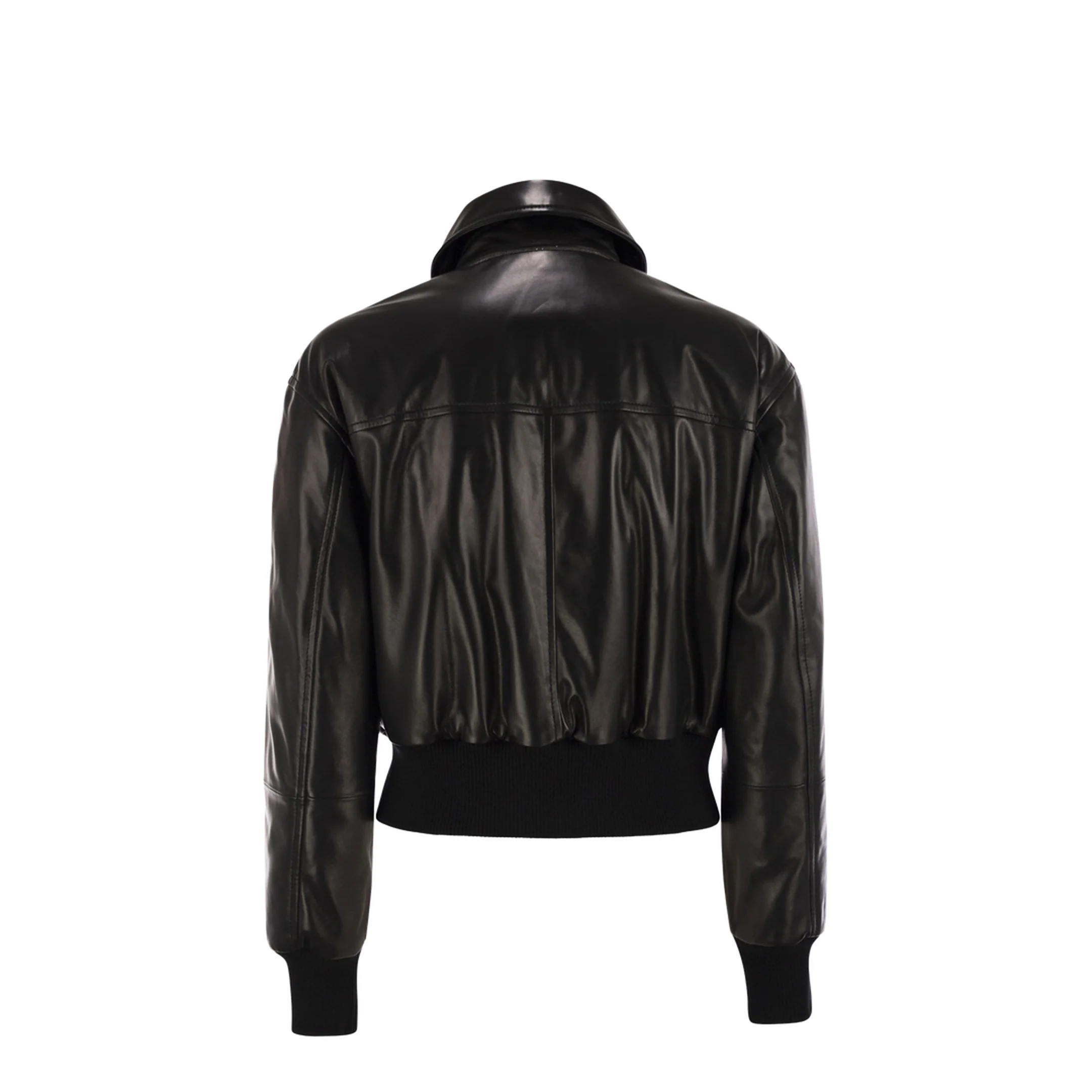 Women's Leather Bomber Jacket with Jewellery - Image 2