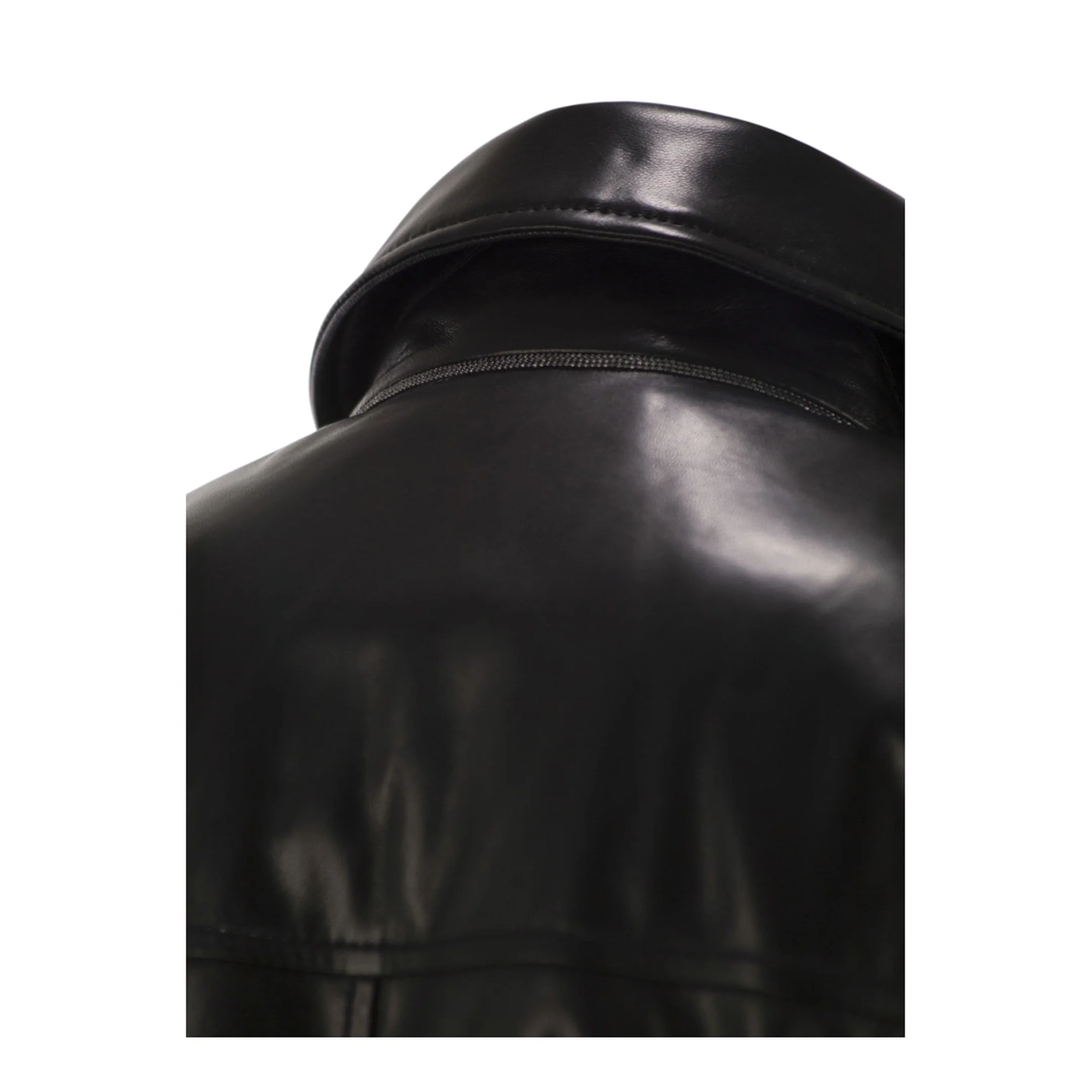 Women's Leather Bomber Jacket with Jewellery - Image 3