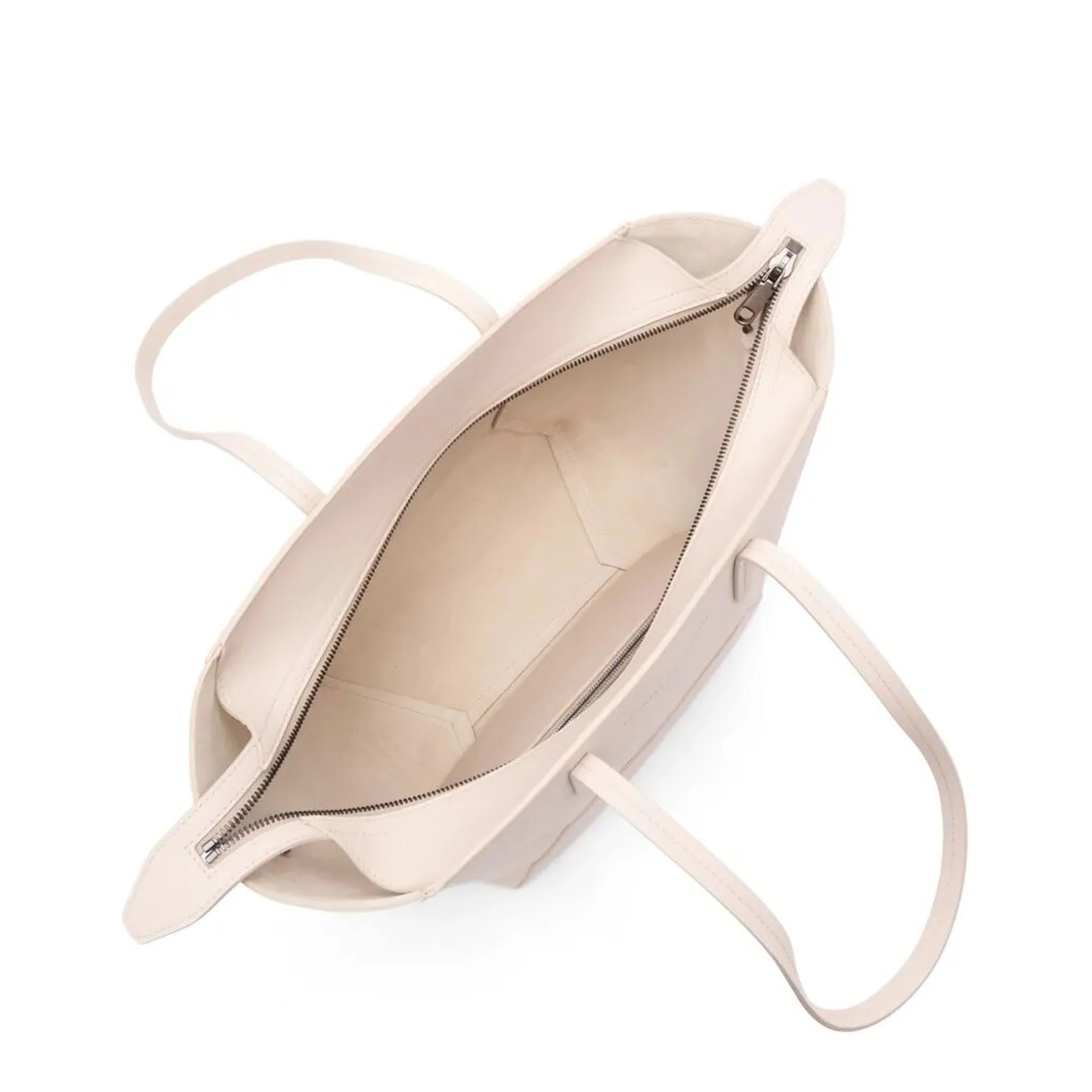 Duo Small Leather Tote Bag - Ivory - Image 5