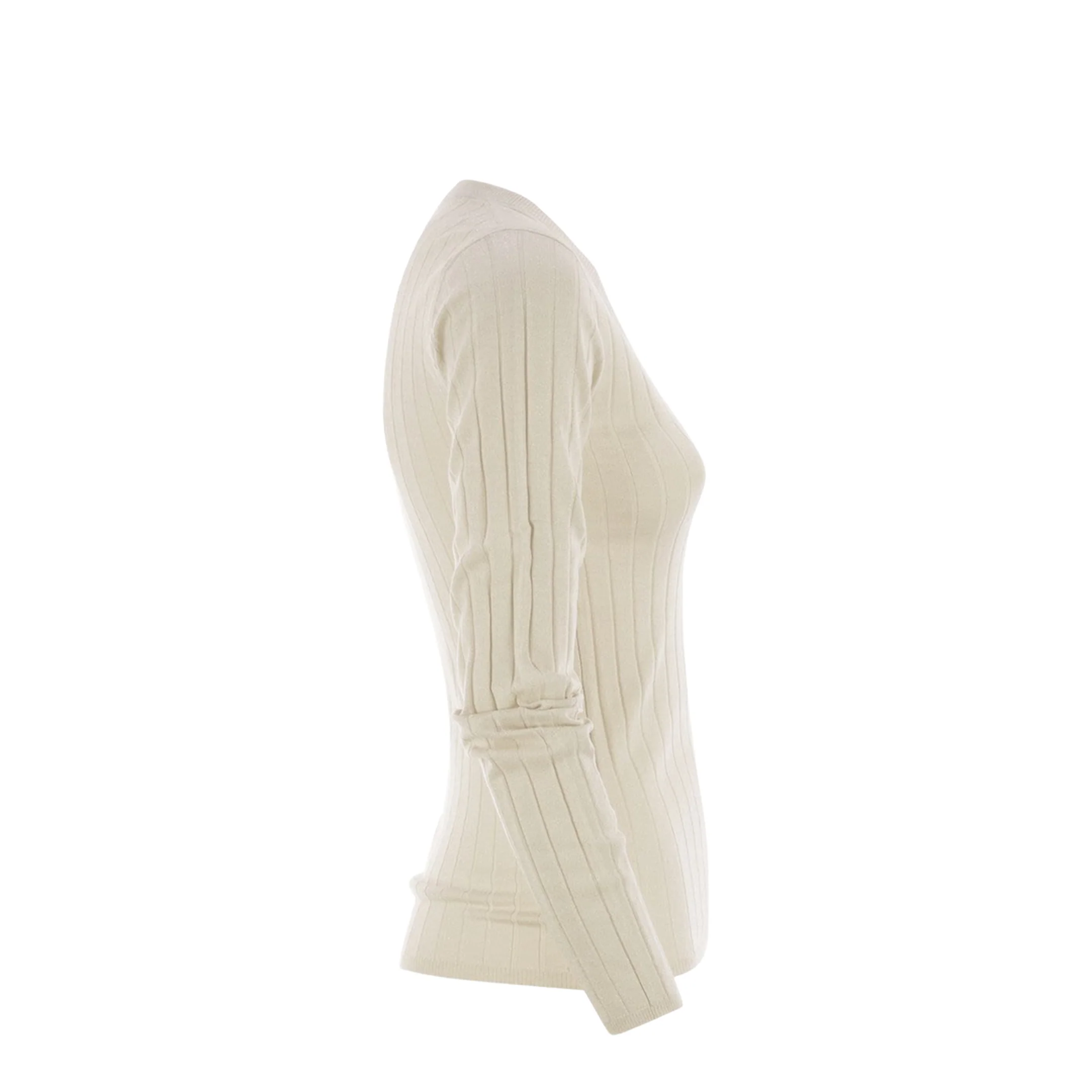 Lightweight Cashmere and Silk Broad Rib Sweater - Image 3