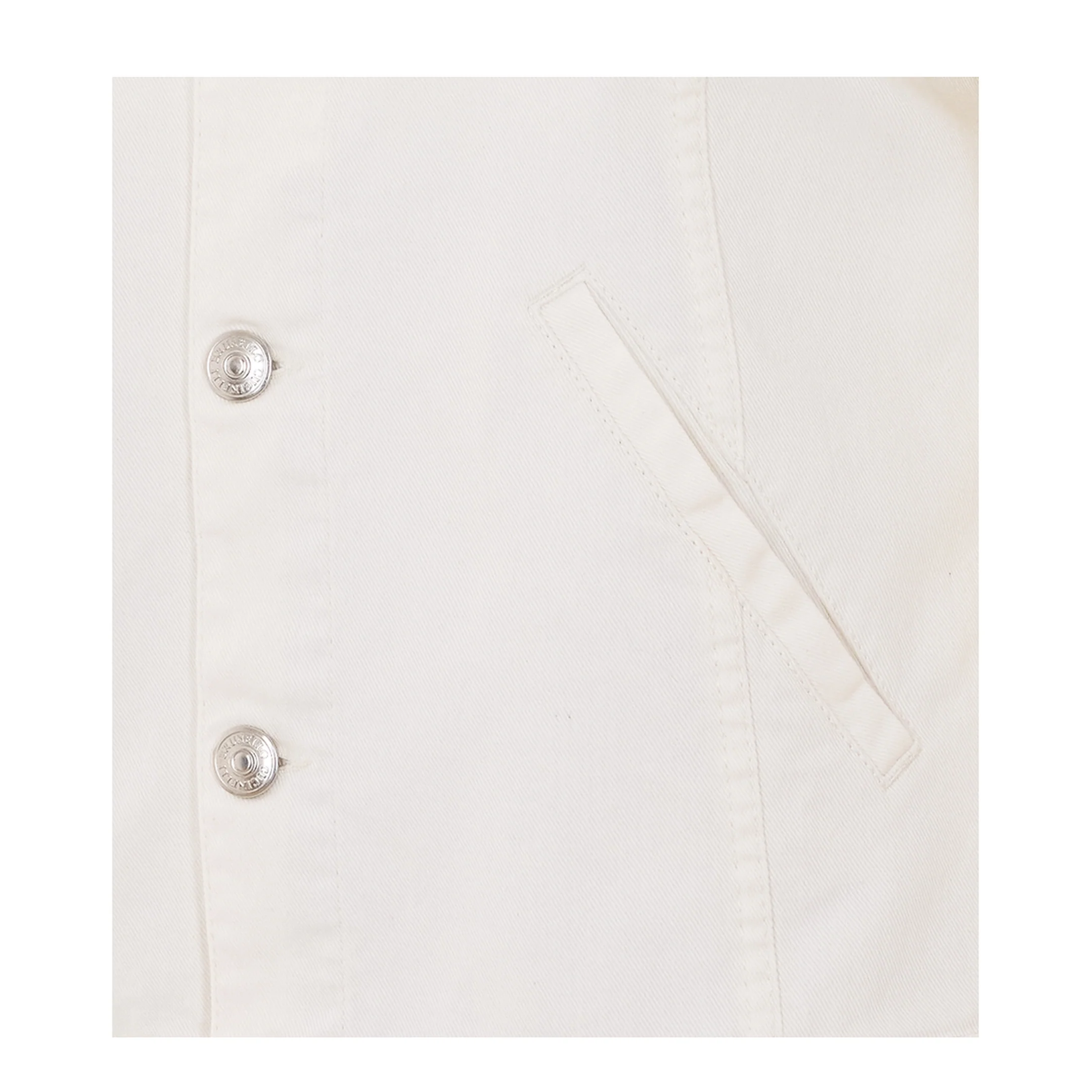 Button-Up Denim Jacket White - Image 4