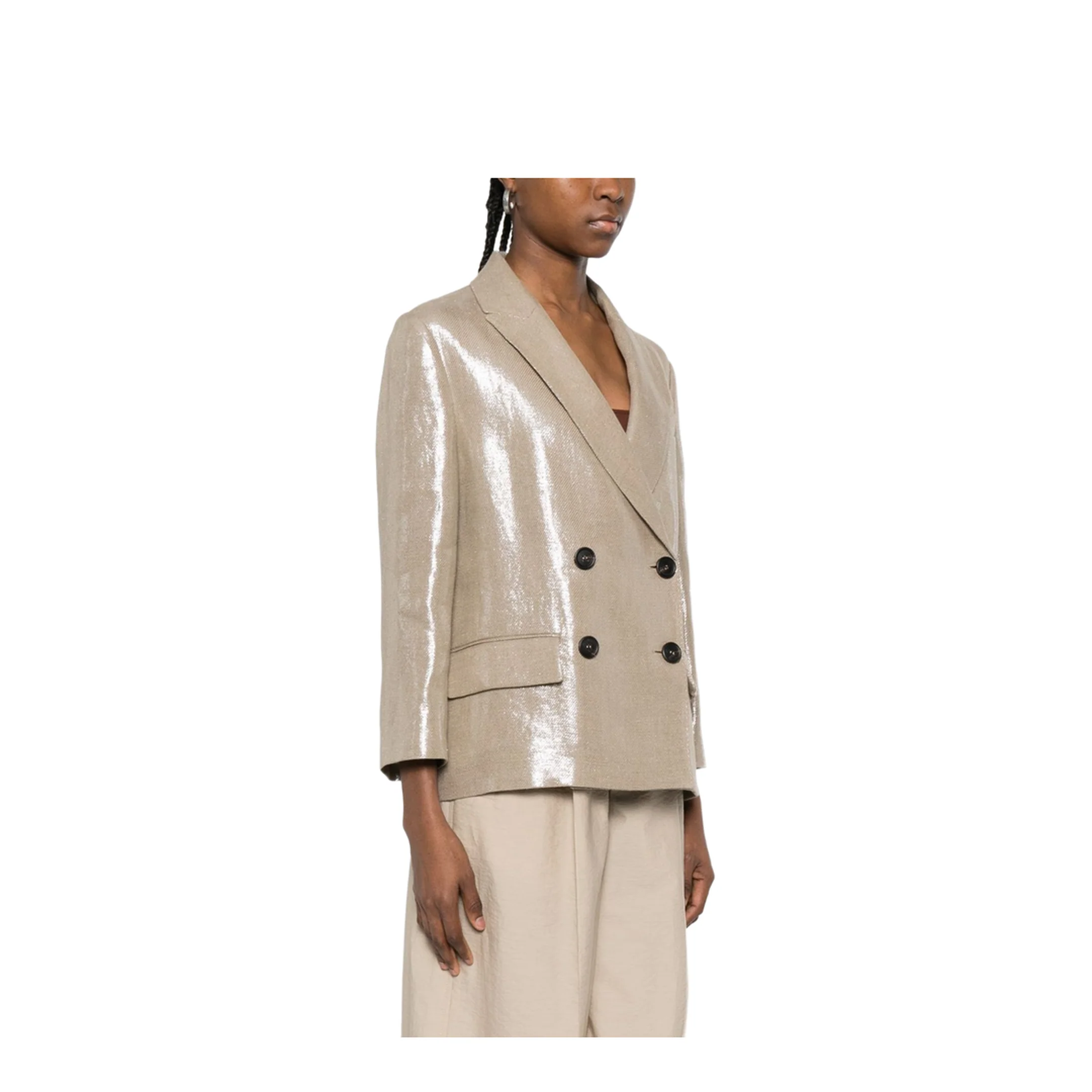 Linen Double-Breasted Jacket - Image 3