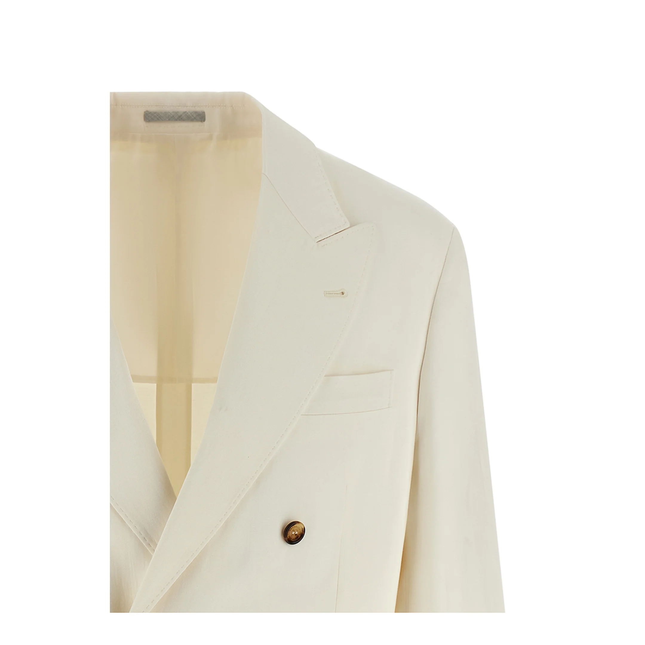 Linen Silk Blazer Beige - Image 3