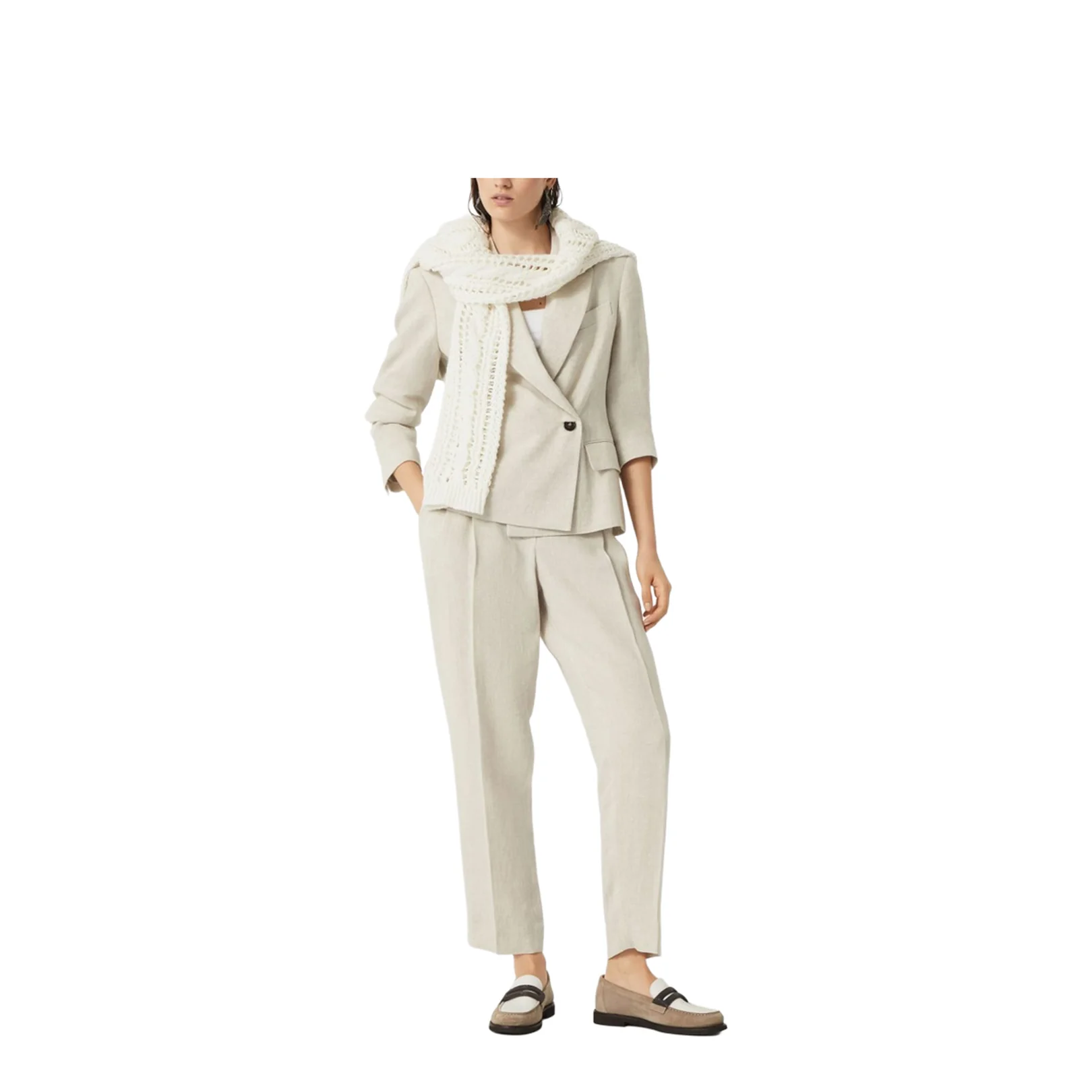 Linen Trousers Beige - Image 2