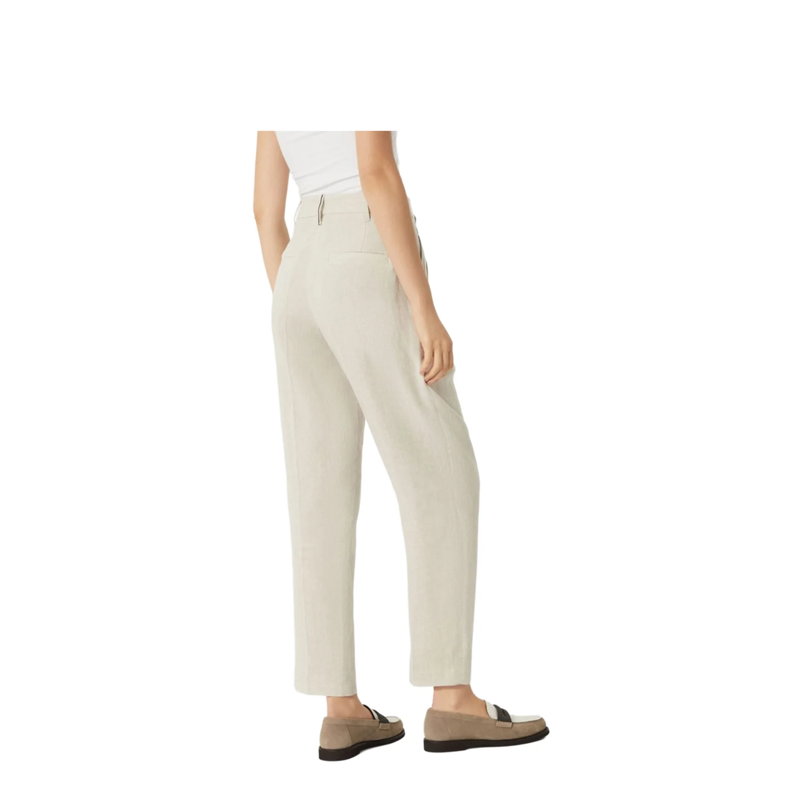 Linen Trousers Beige - Image 3