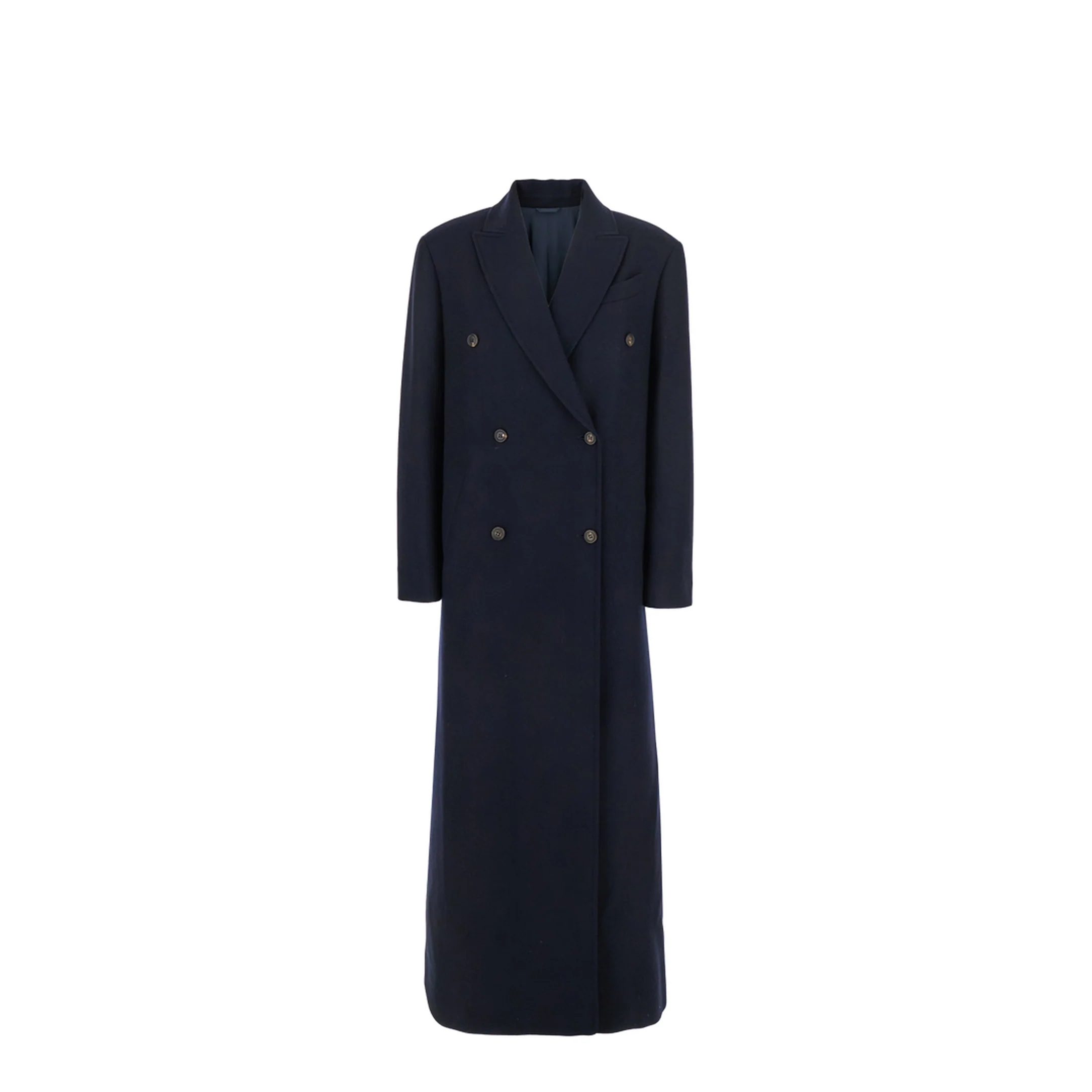Long Double Breasted Coat Black