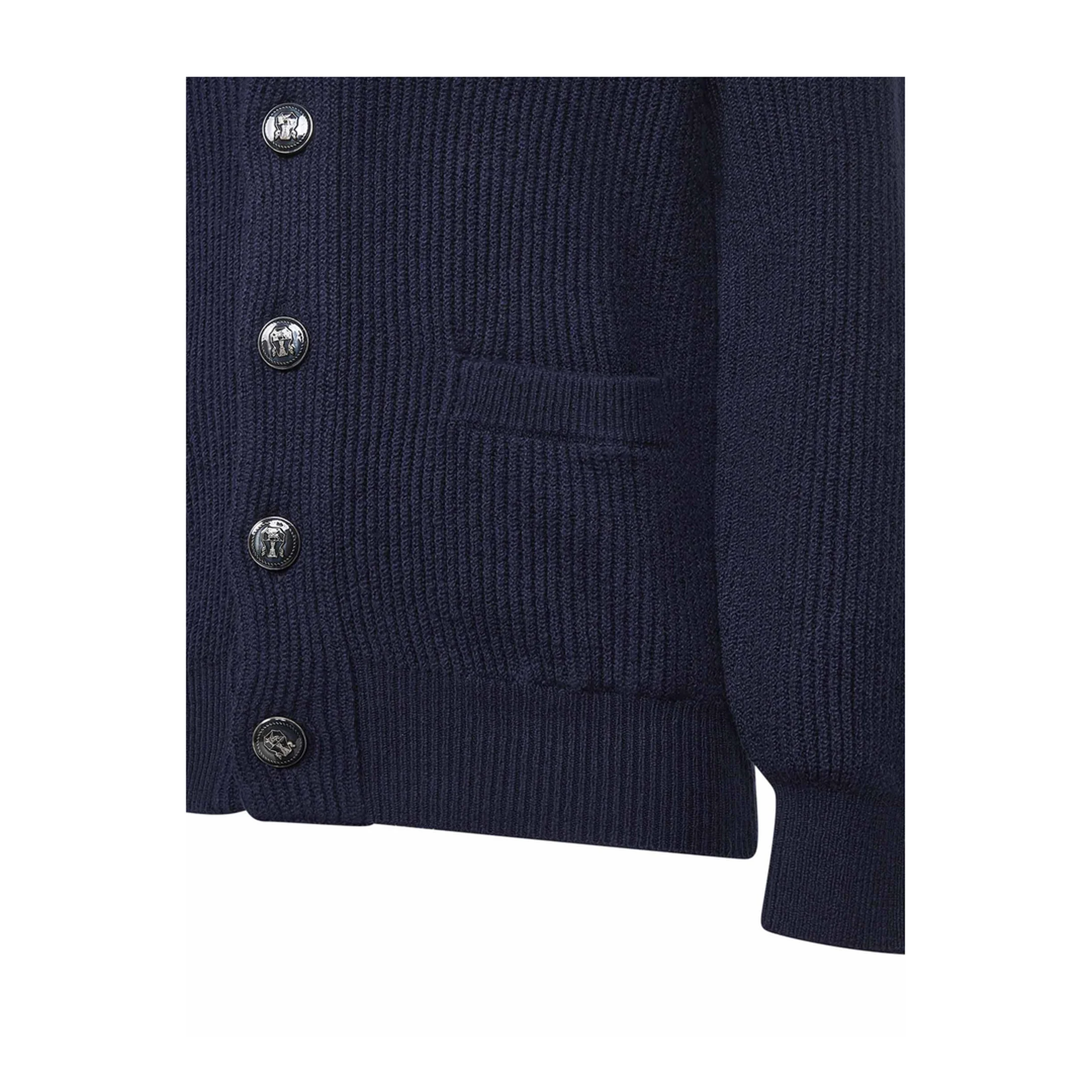 Long Sleeve Cardigan Navy Blue - Image 3