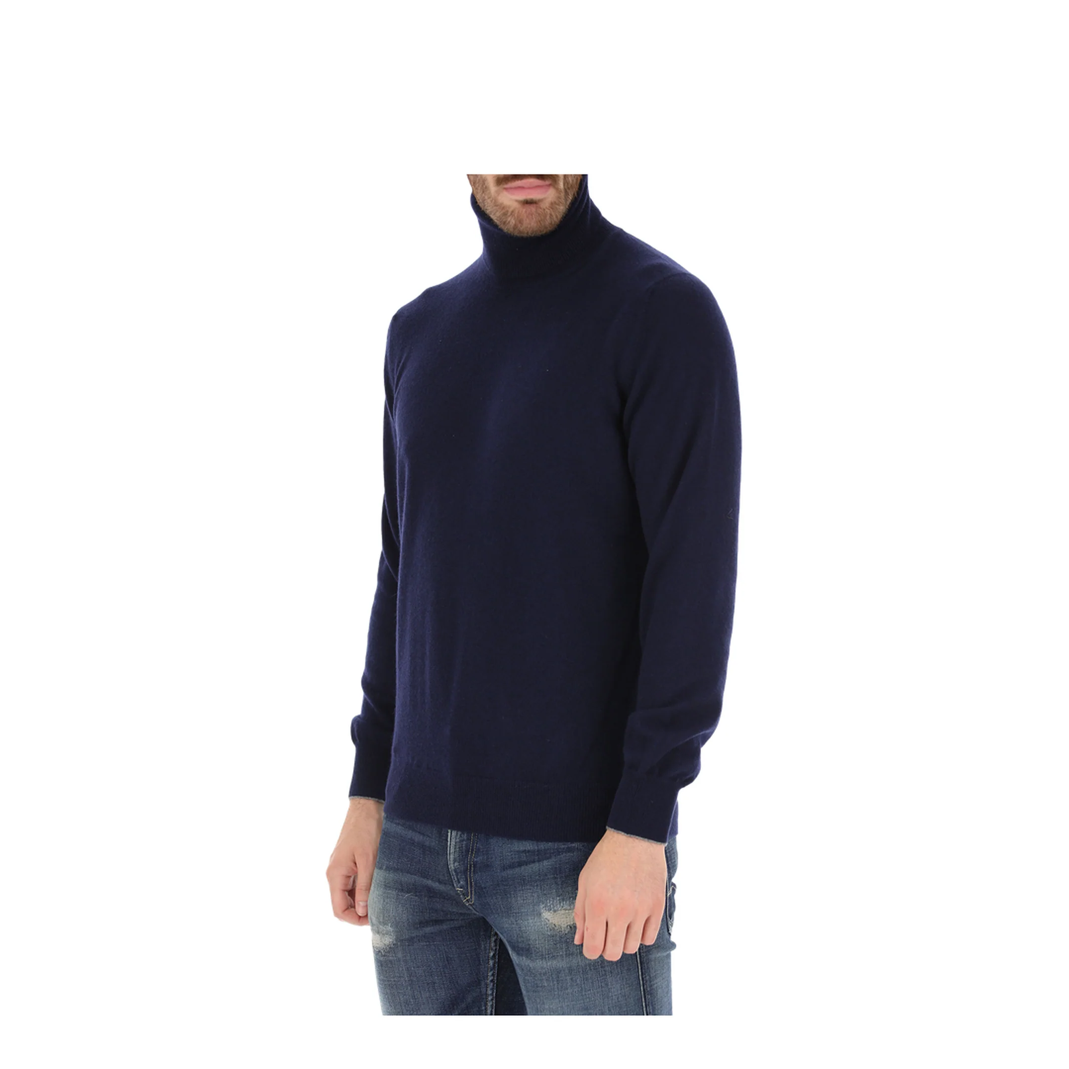 Long-Sleeved Turtleneck Jumper - Blue - Image 2
