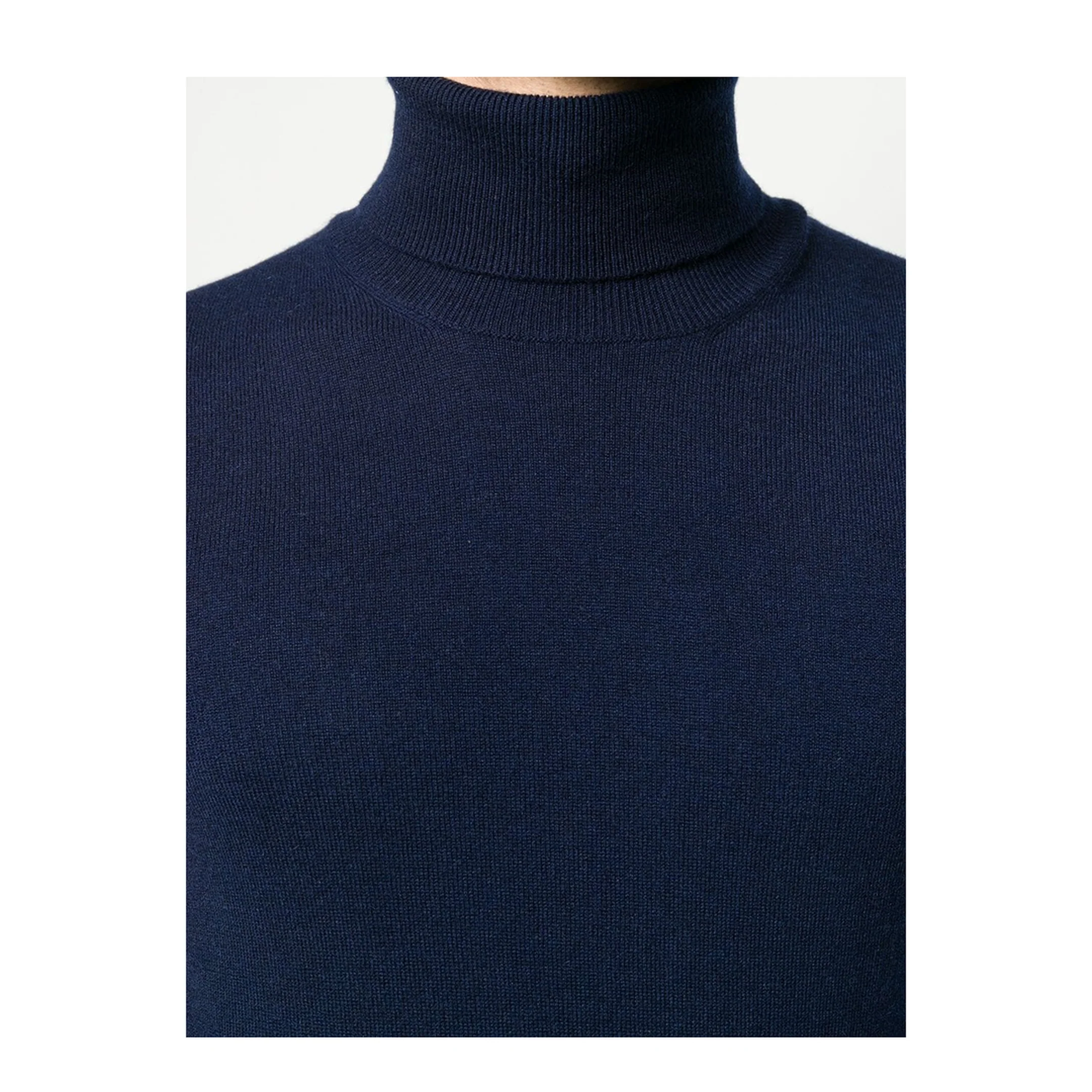 Long-Sleeved Turtleneck Jumper - Blue - Image 3