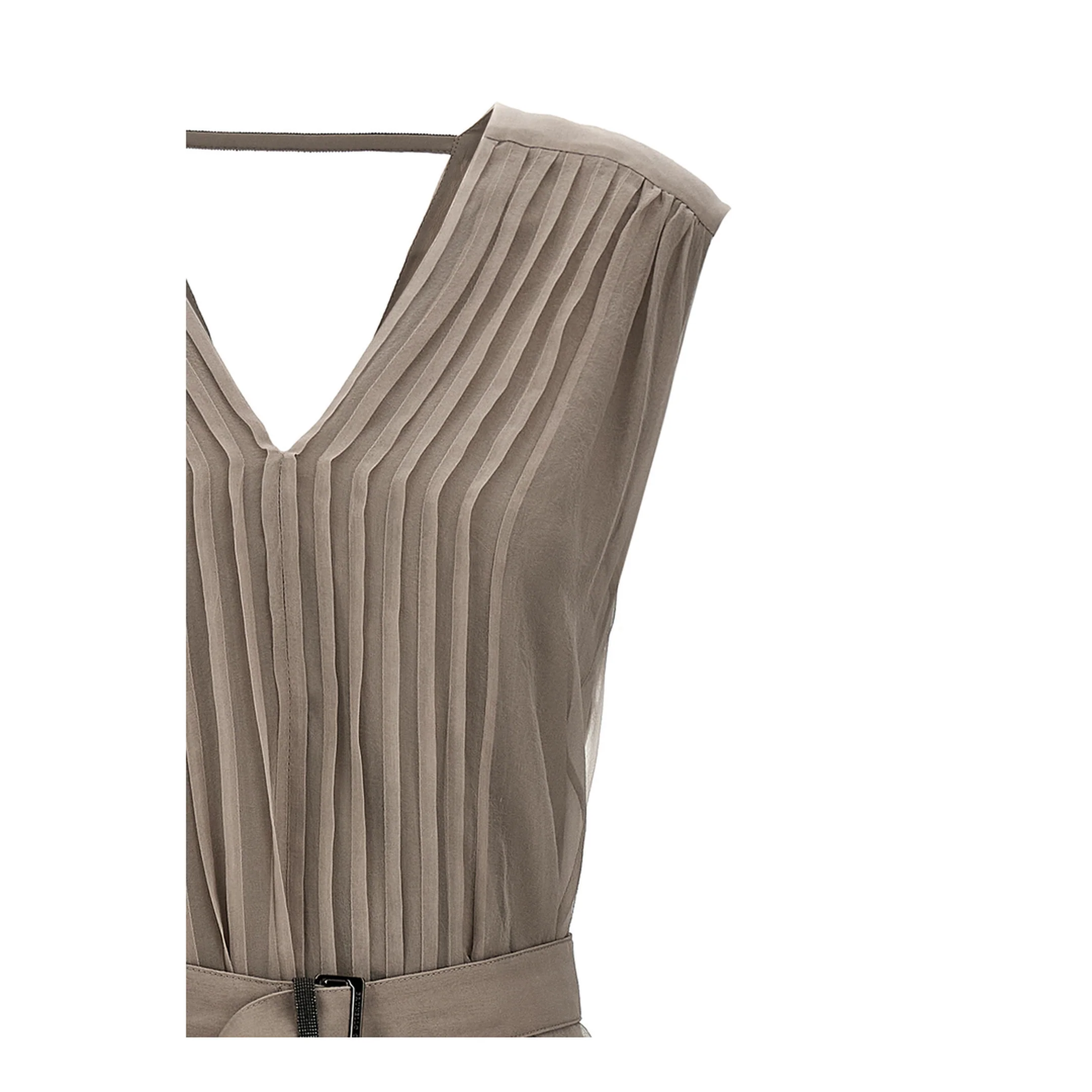 Long Silk Dress - Beige - Image 3