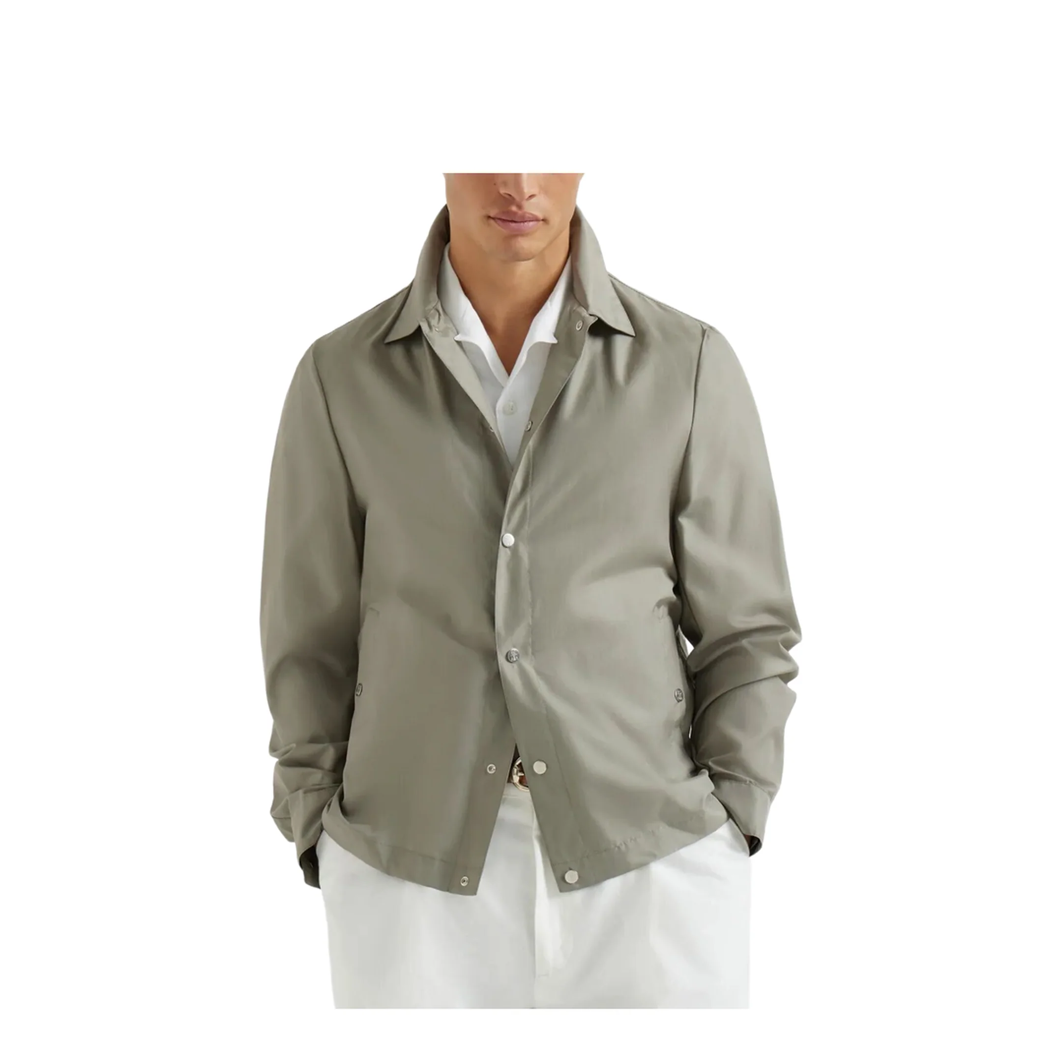 Men's Silk Blend Jackets - Grey - Image 2