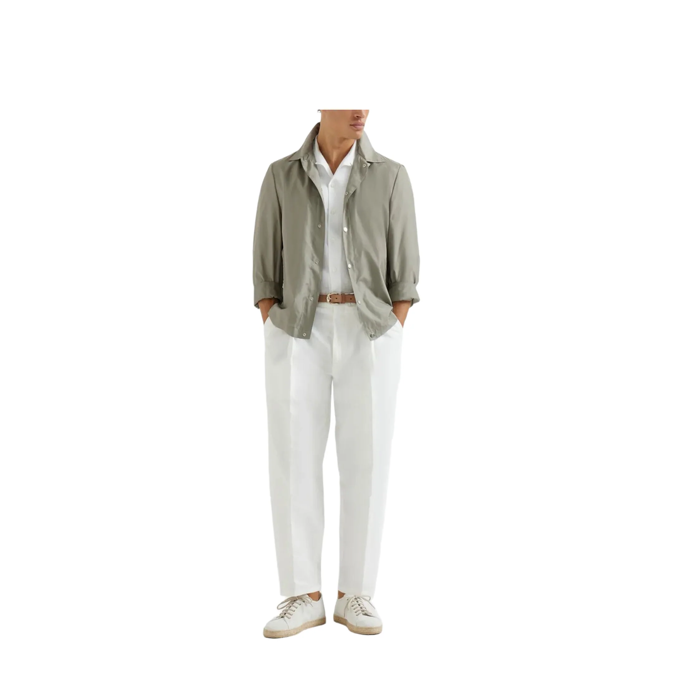 Men's Silk Blend Jackets - Grey - Image 4