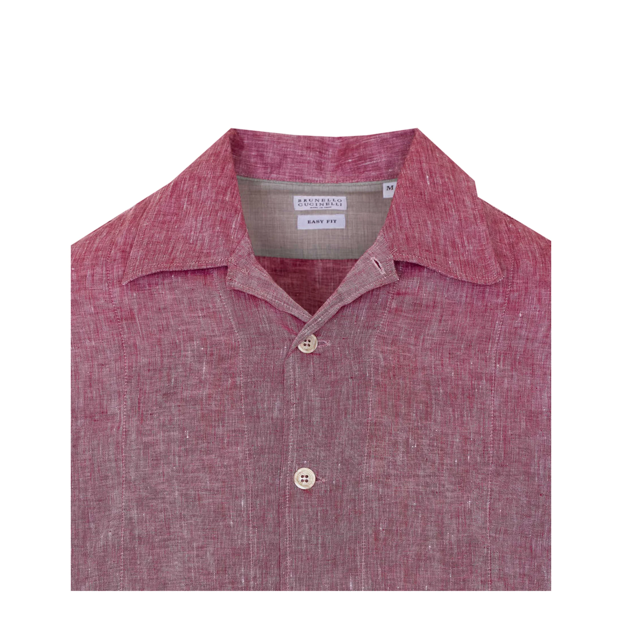 Men's Linen Shirt - Cherry - Image 4