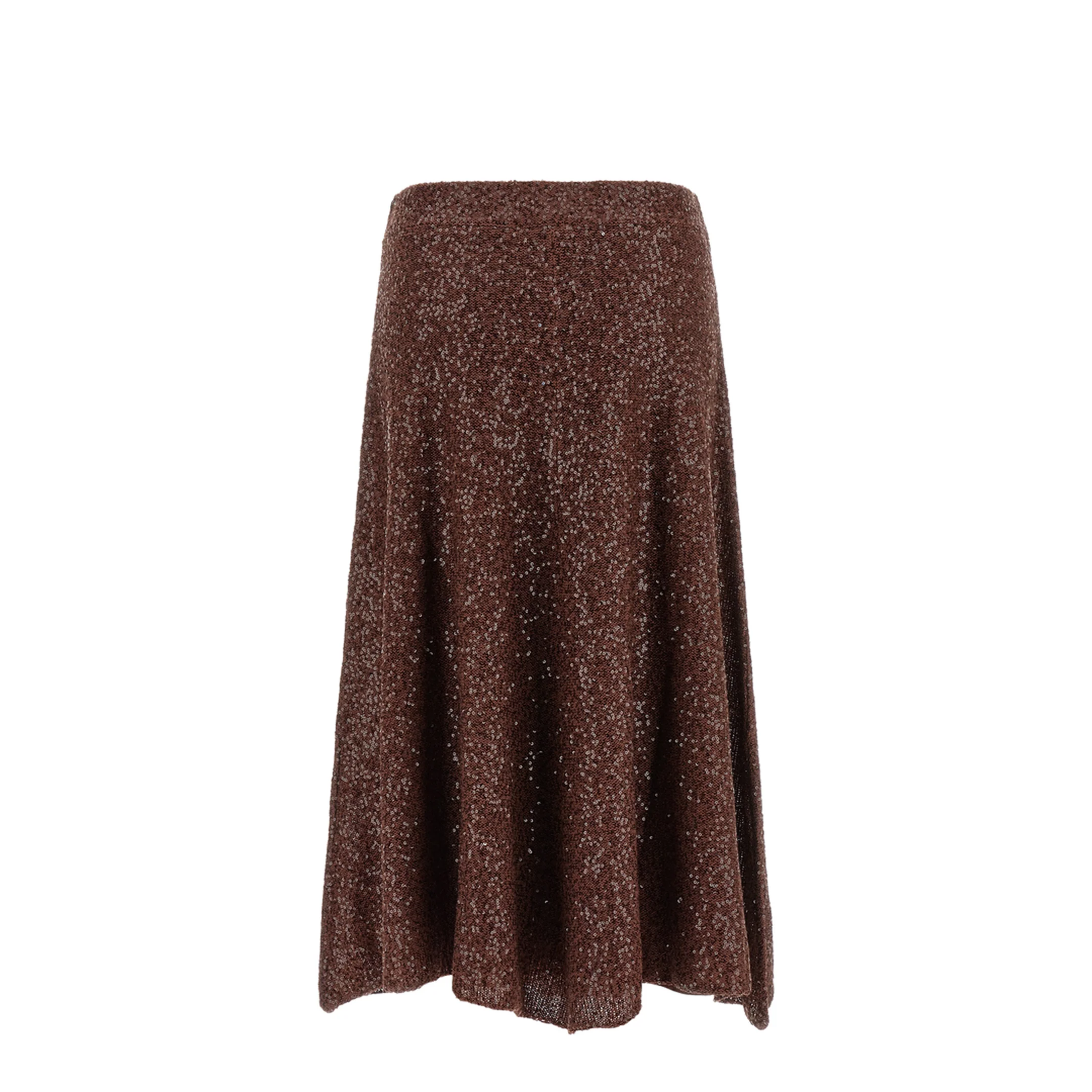 Mid Length A Line Skirt - Brown - Image 2