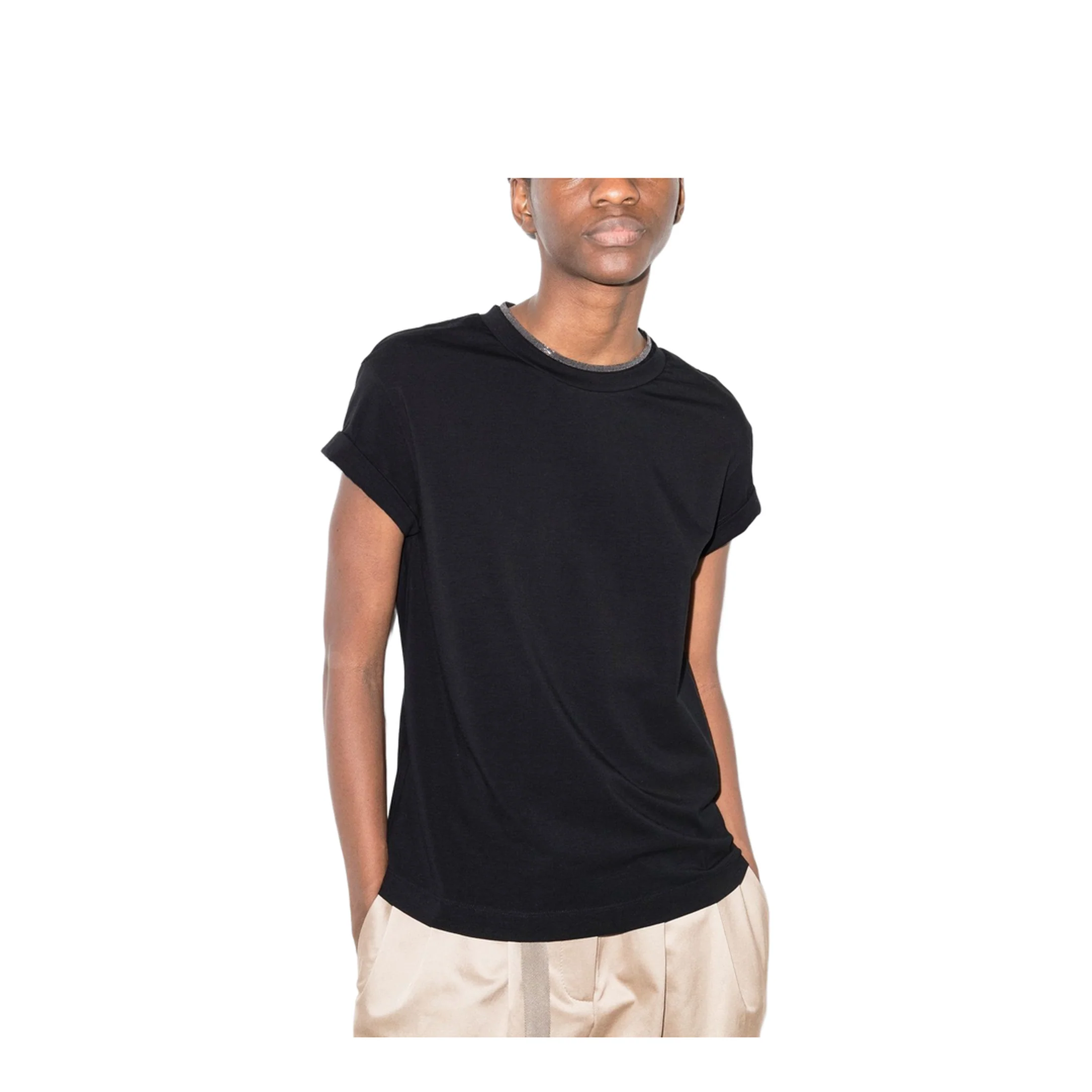 Monili-Detailed Cotton T-Shirt - Image 4