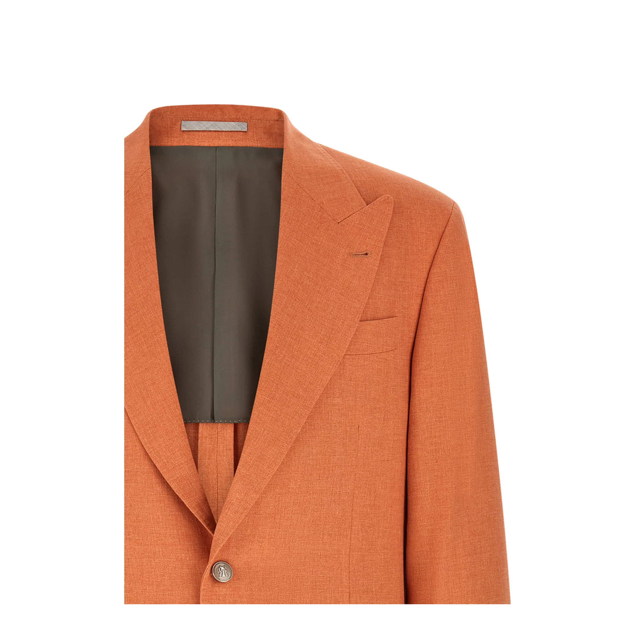 Mouliné Canvas Blazer - Orange - Image 3