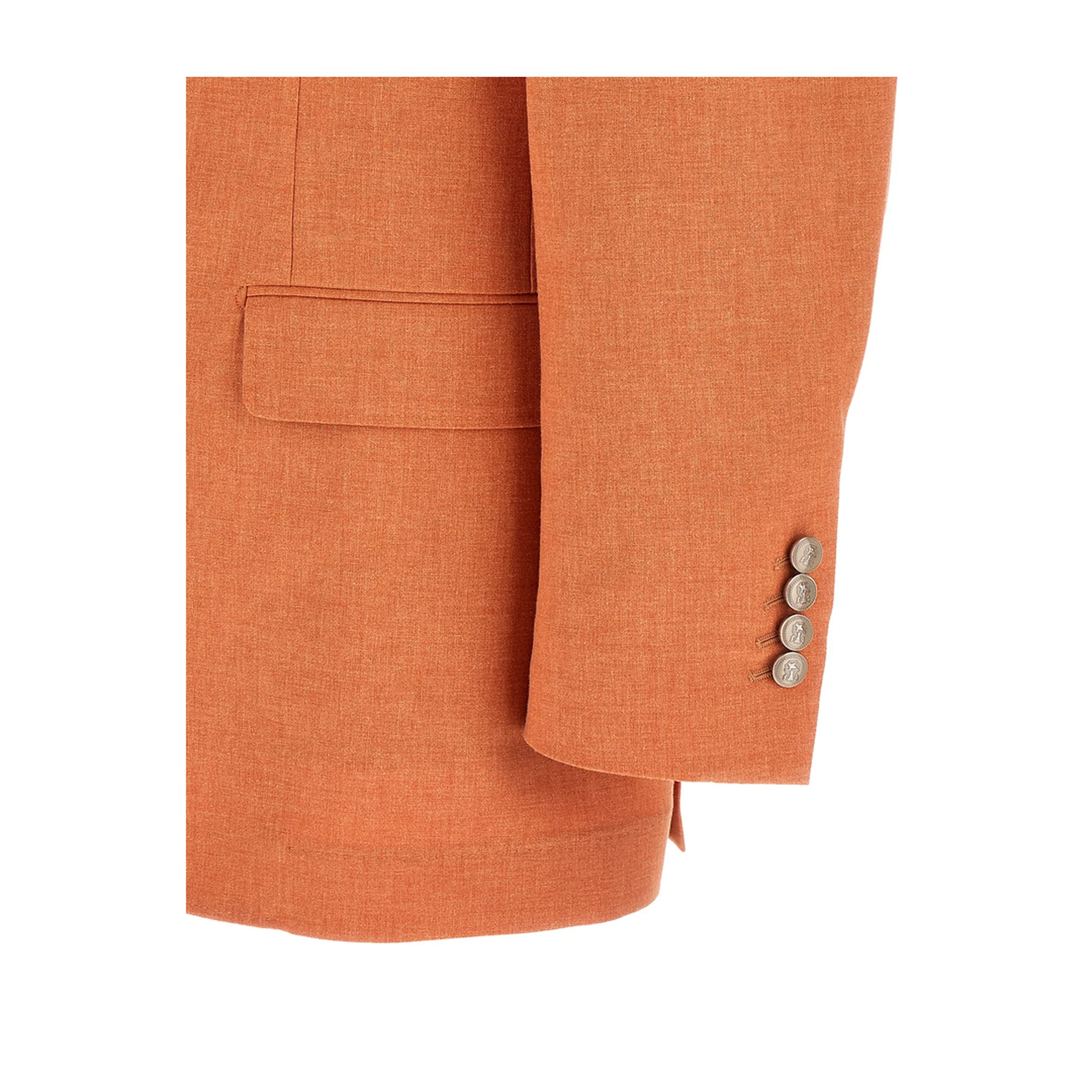 Mouliné Canvas Blazer - Orange - Image 4