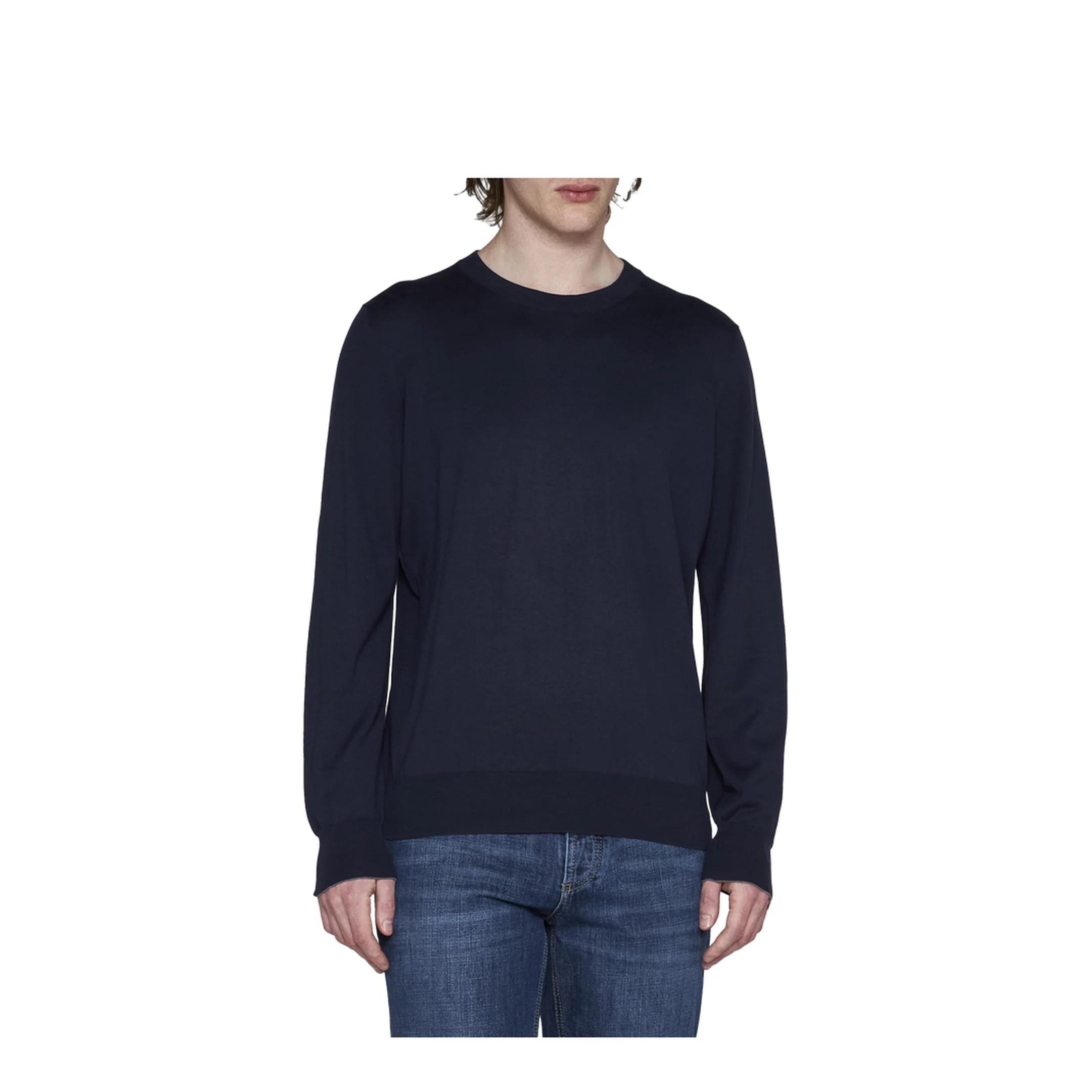 Navy Blue Cotton Sweater - Image 2
