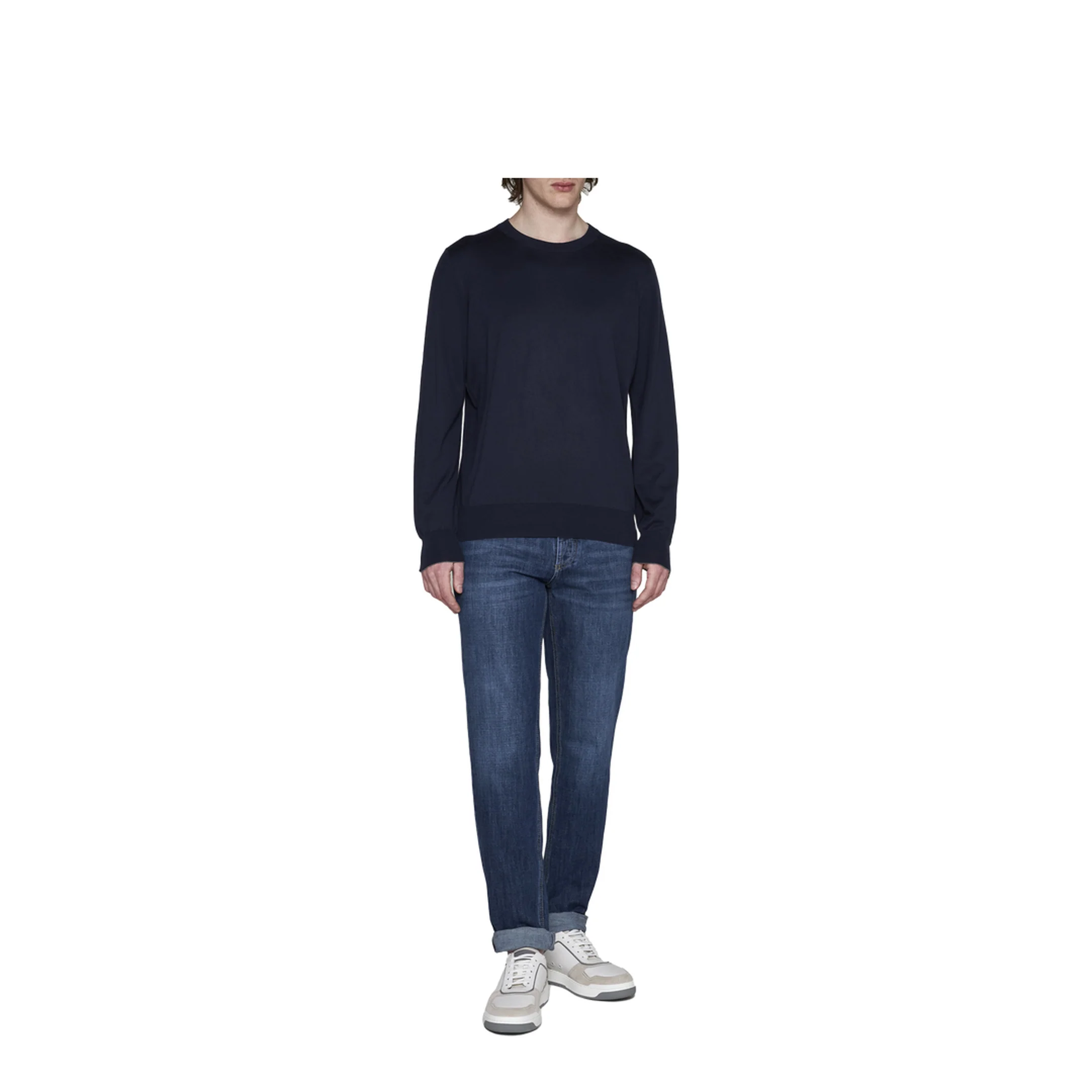 Navy Blue Cotton Sweater - Image 3