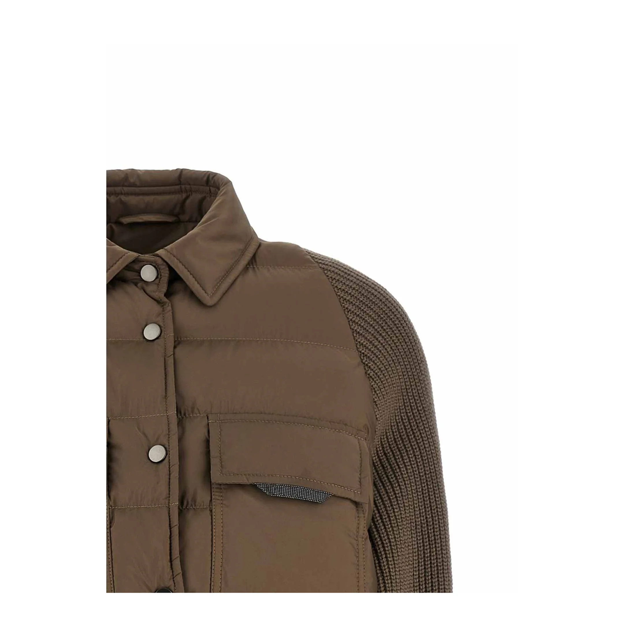 Nylon Short Down Jacket - Grey - Image 2