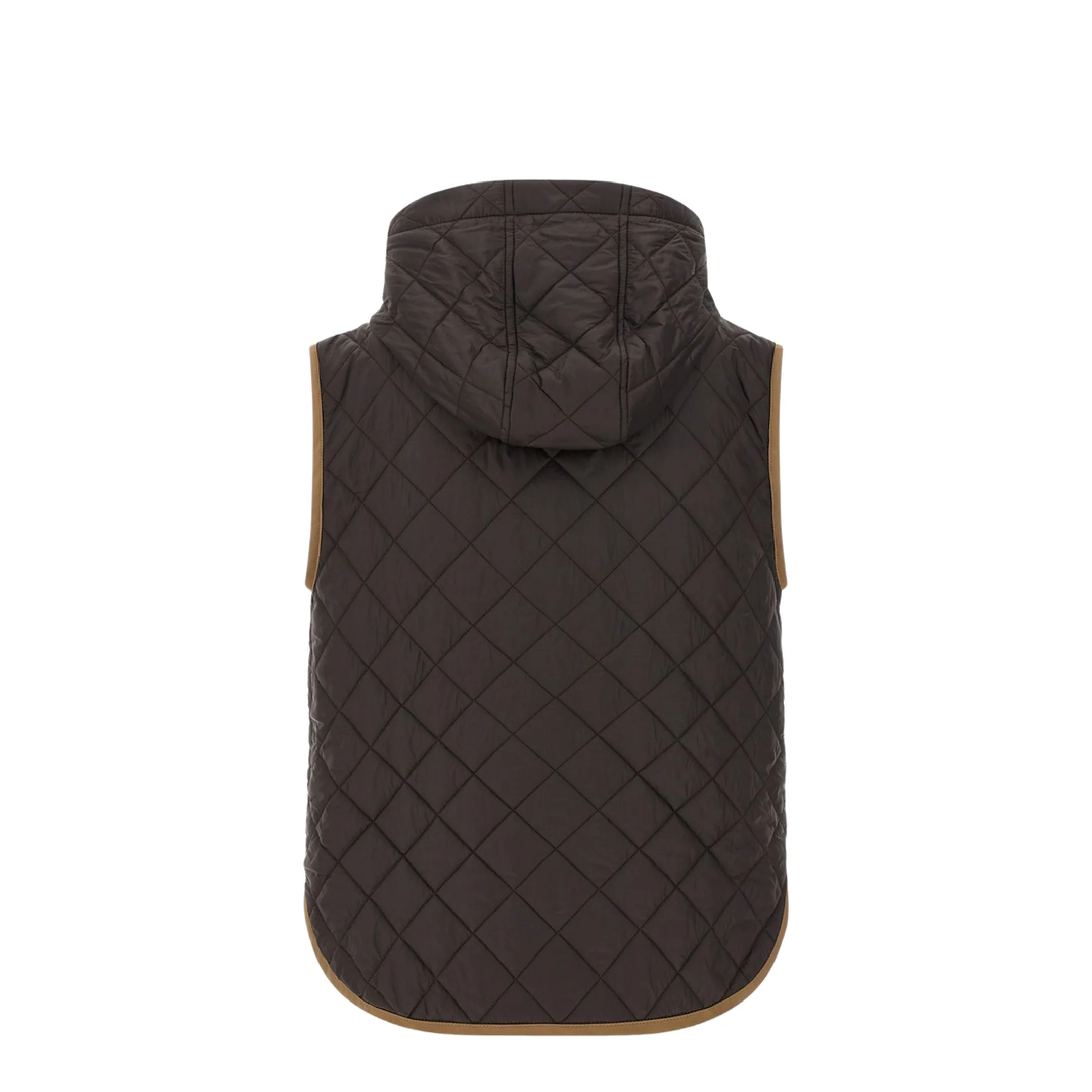 Padded Vest Nylon Brown - Image 3