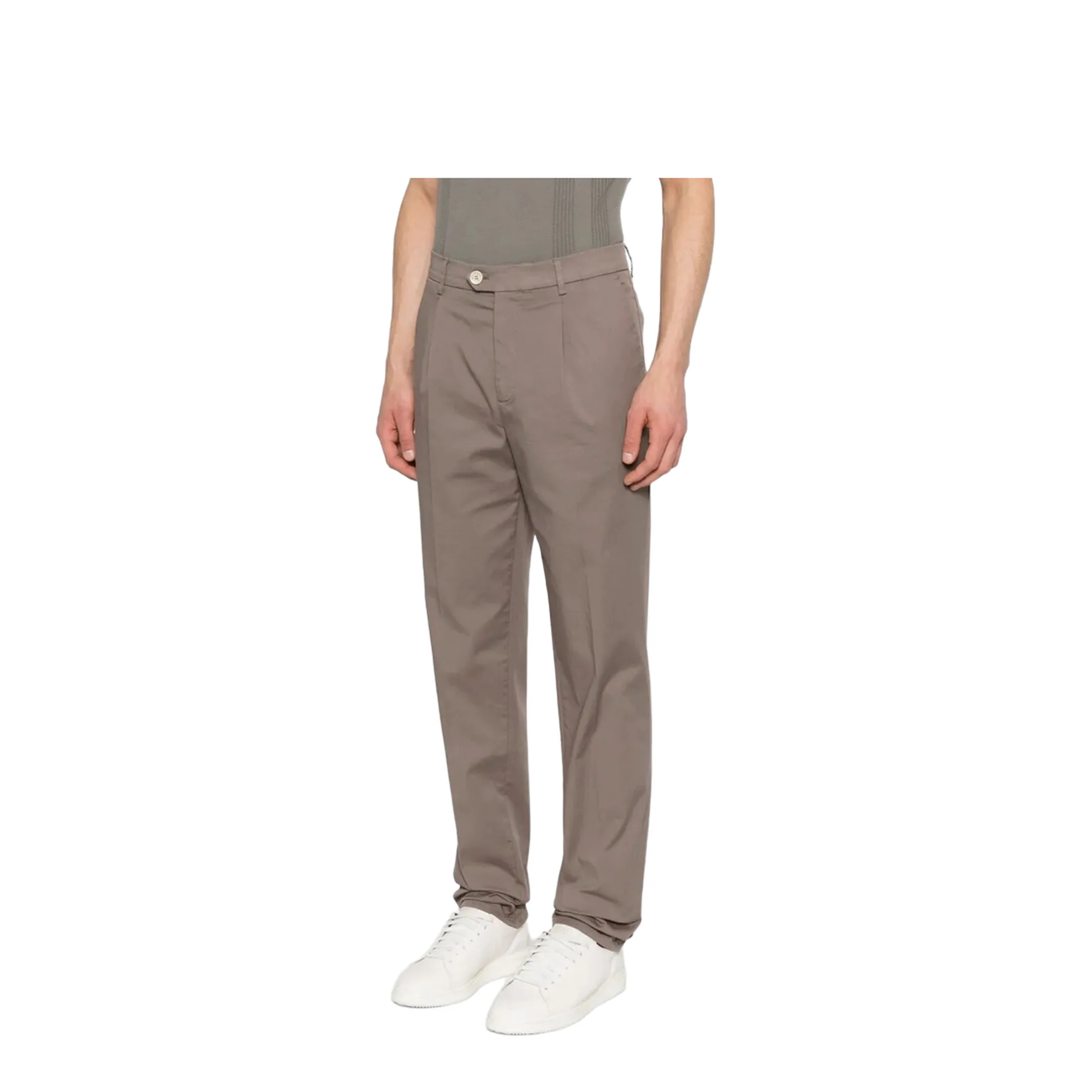 Pleated Cotton Trousers - Image 4