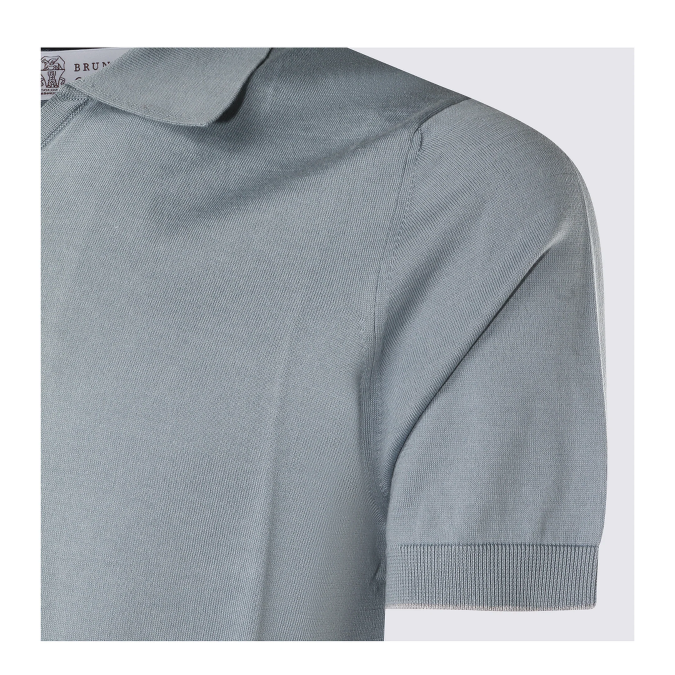 Polo Shirt Silk Nylon Blue - Image 3