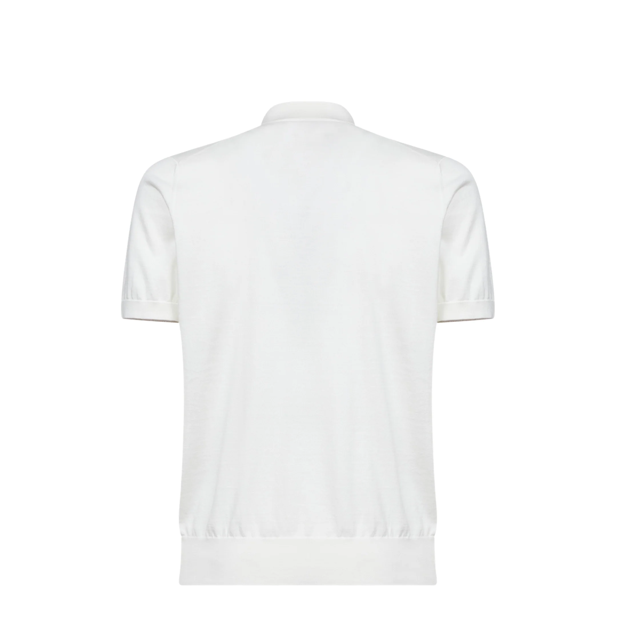 Polo Shirt Cotton Knit White - Image 2