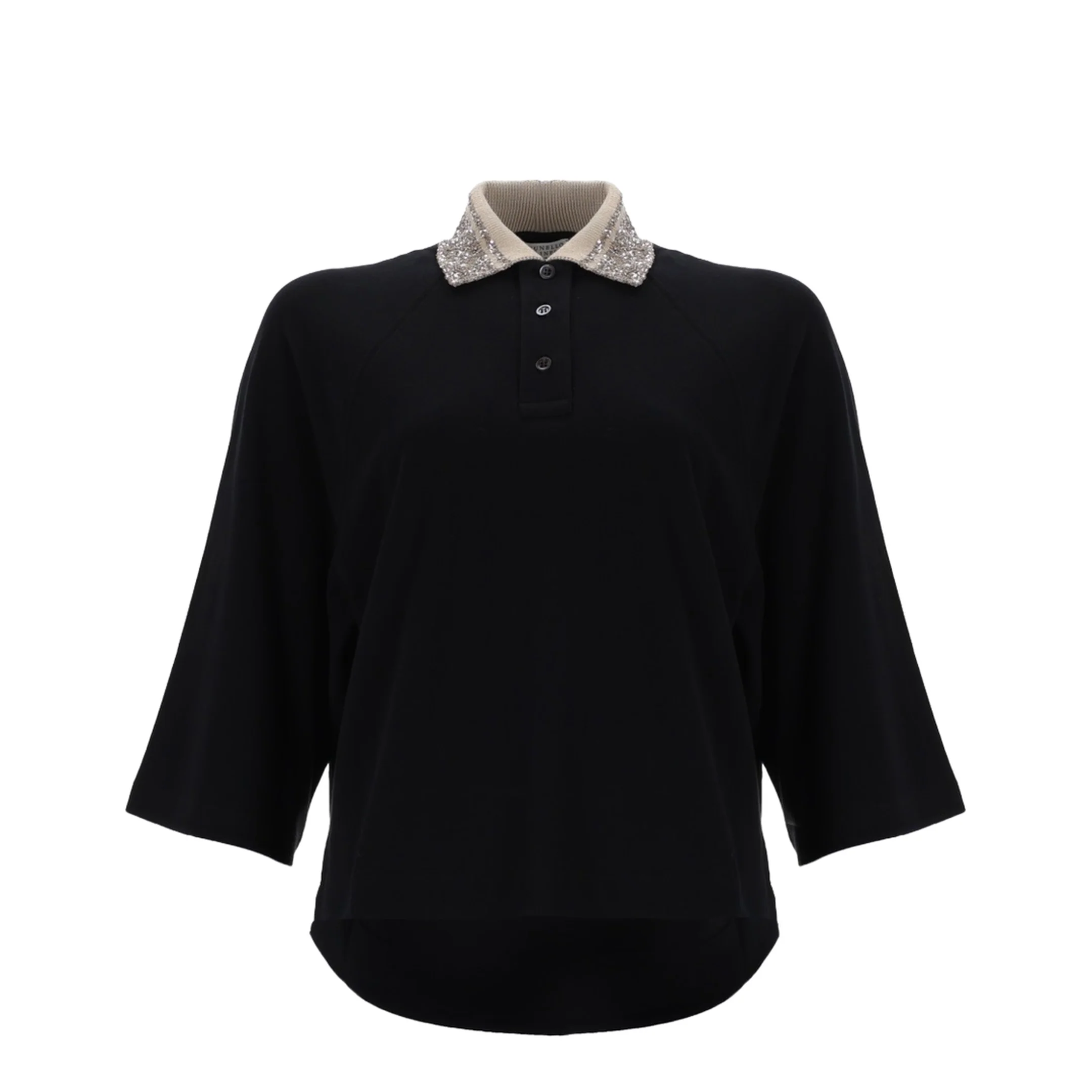 Polo Shirt with Dazzling Collar