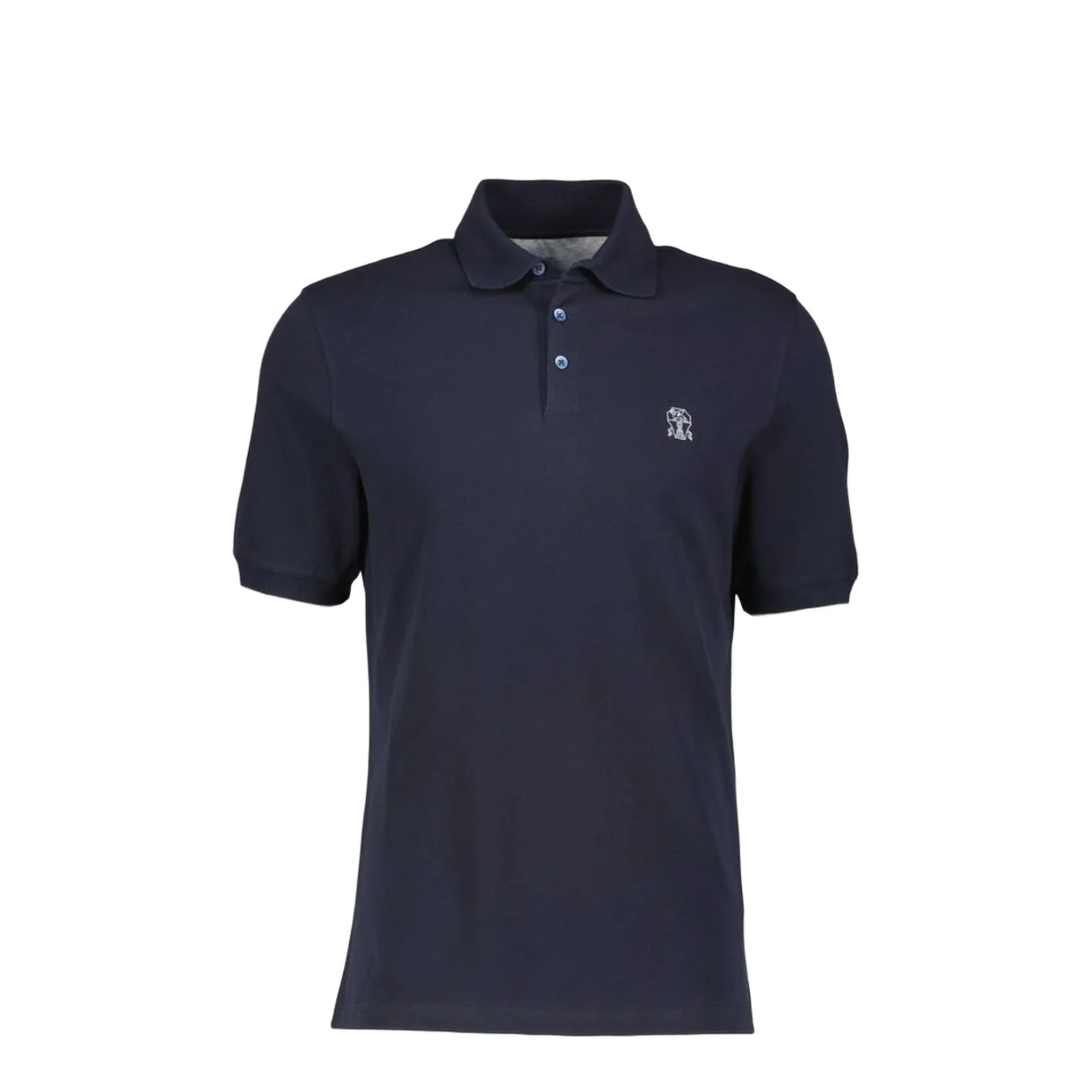 Cotton Piqué Polo Shirt - Navy - Image 2