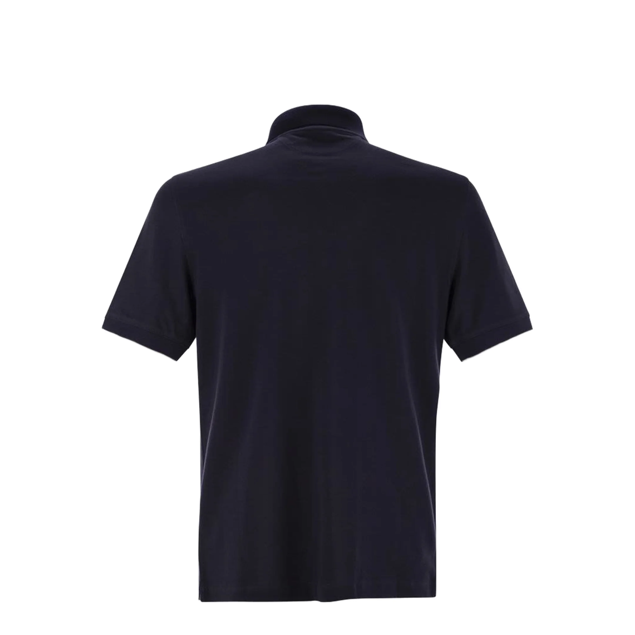 Cotton Polo Shirt - Navy Blue - Image 2