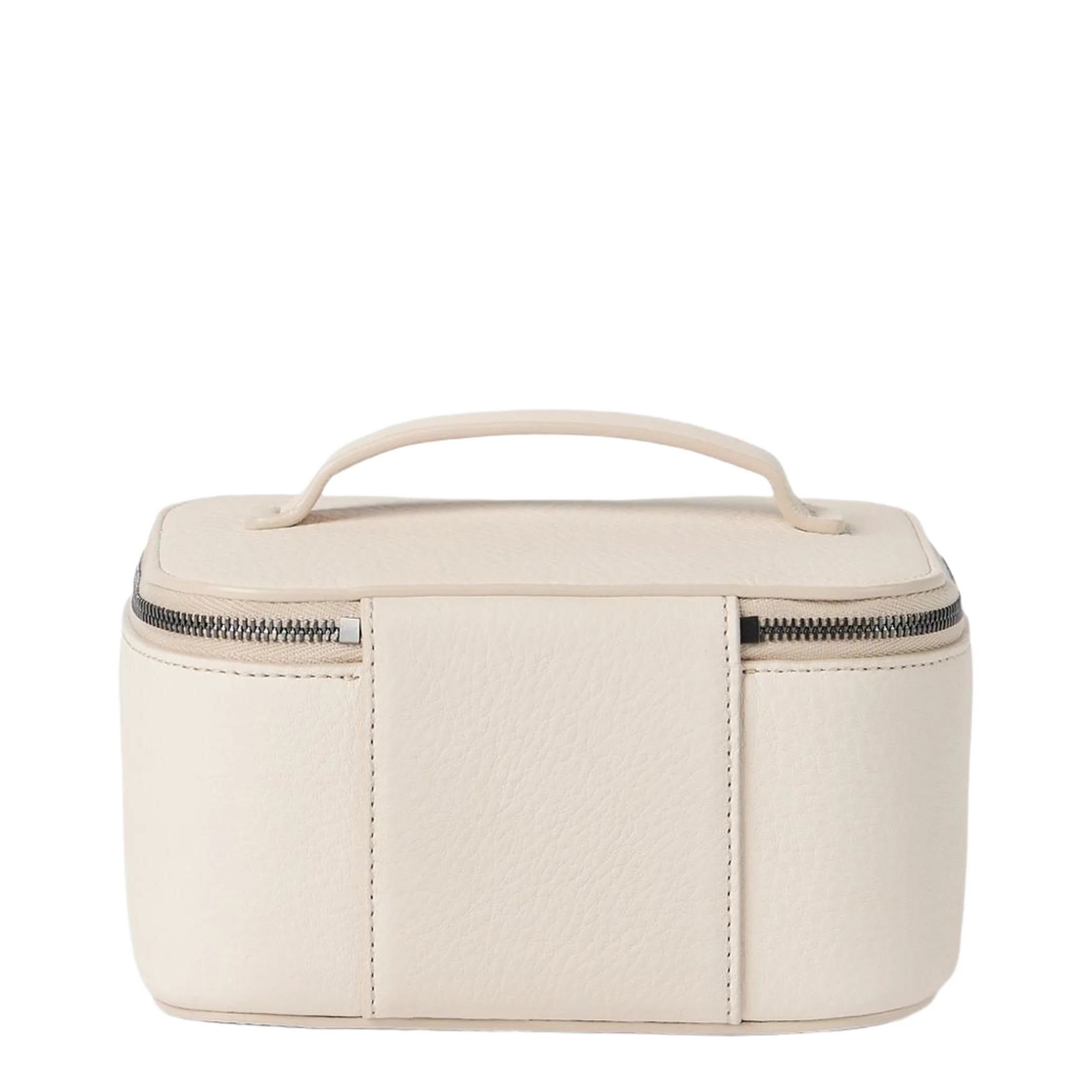 Zipper Grained Calfskin Jewelry Box - White - Image 3