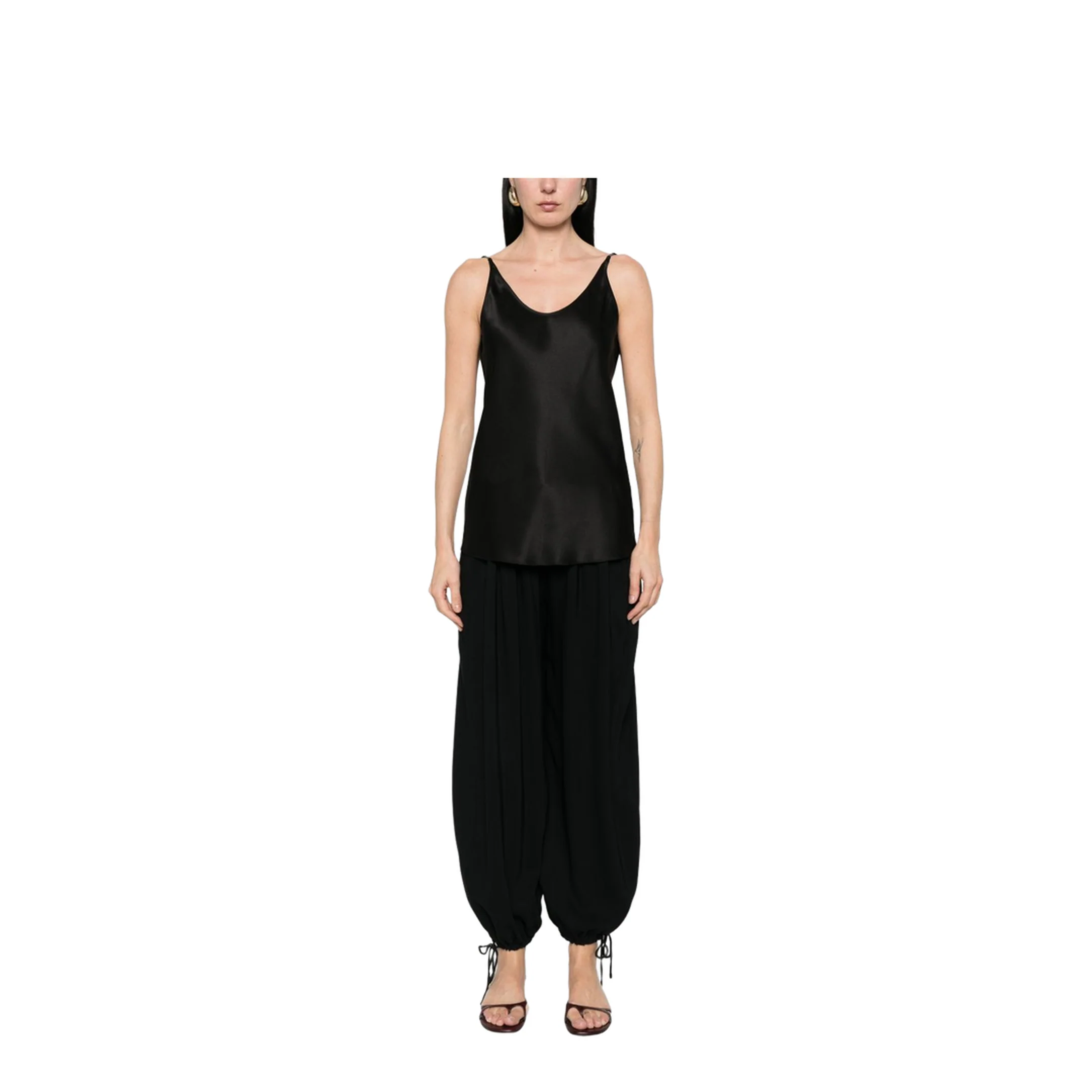 Women's Silk Top Black - Image 3