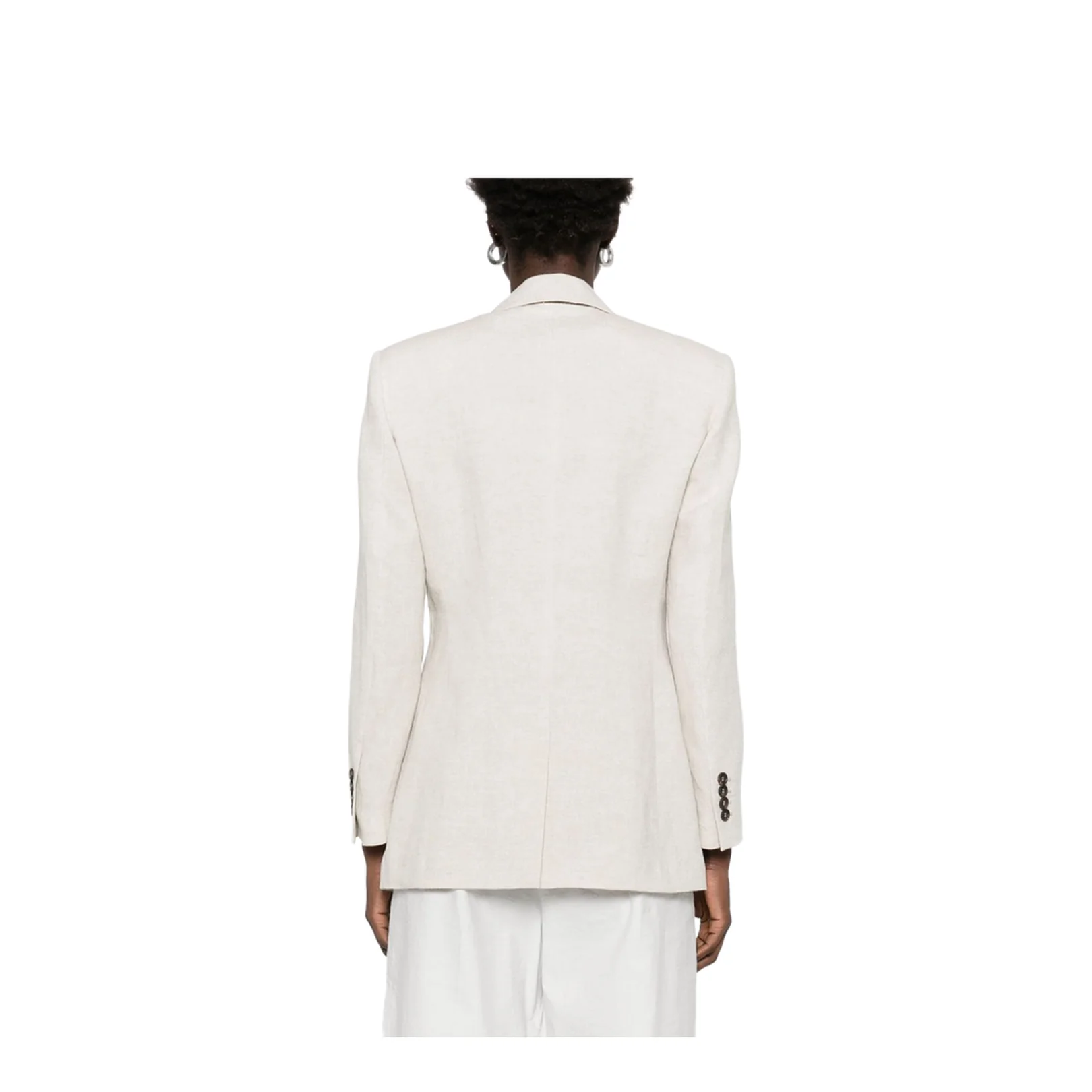 Single Breasted Grey Linen Jacket - Image 2