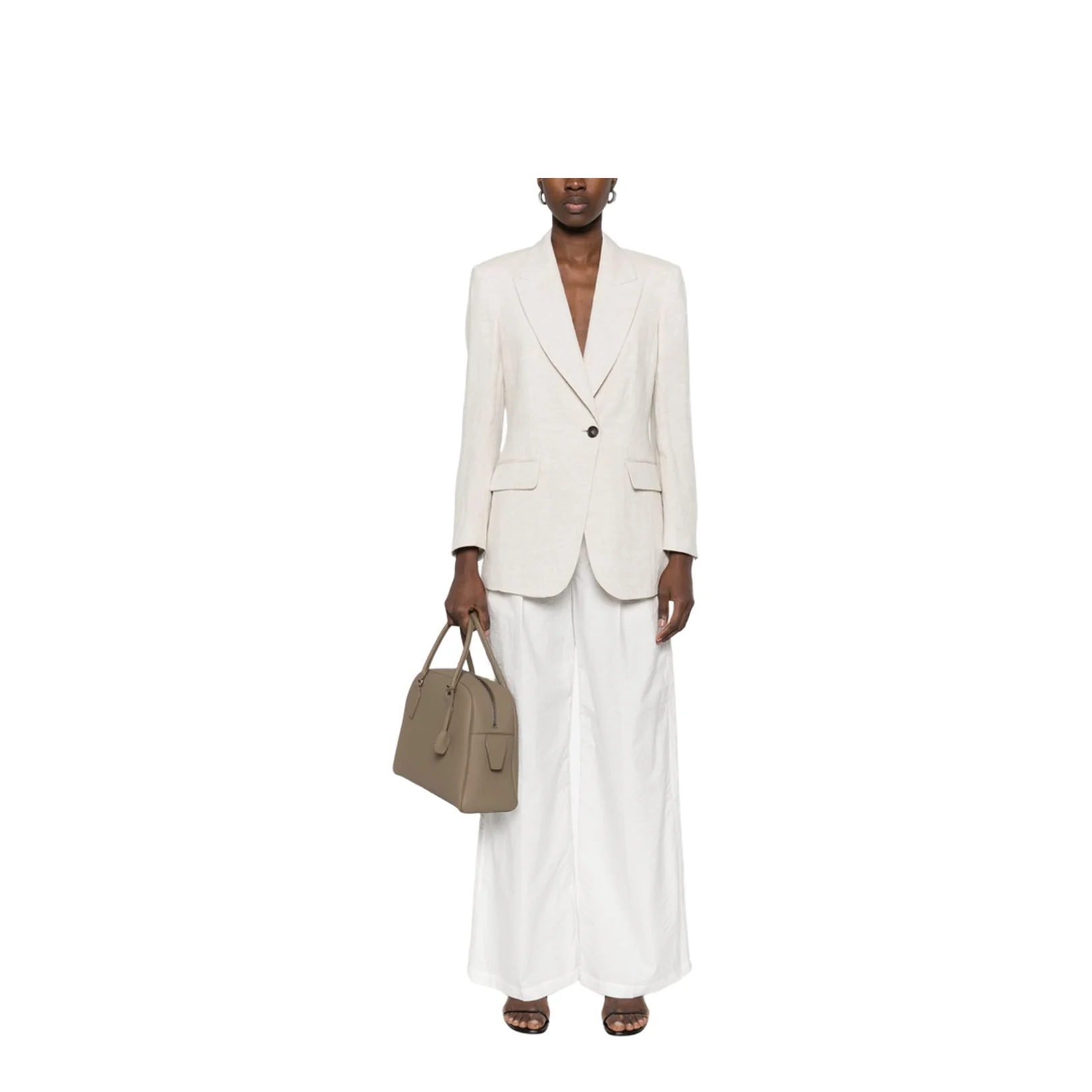 Single Breasted Grey Linen Jacket - Image 5