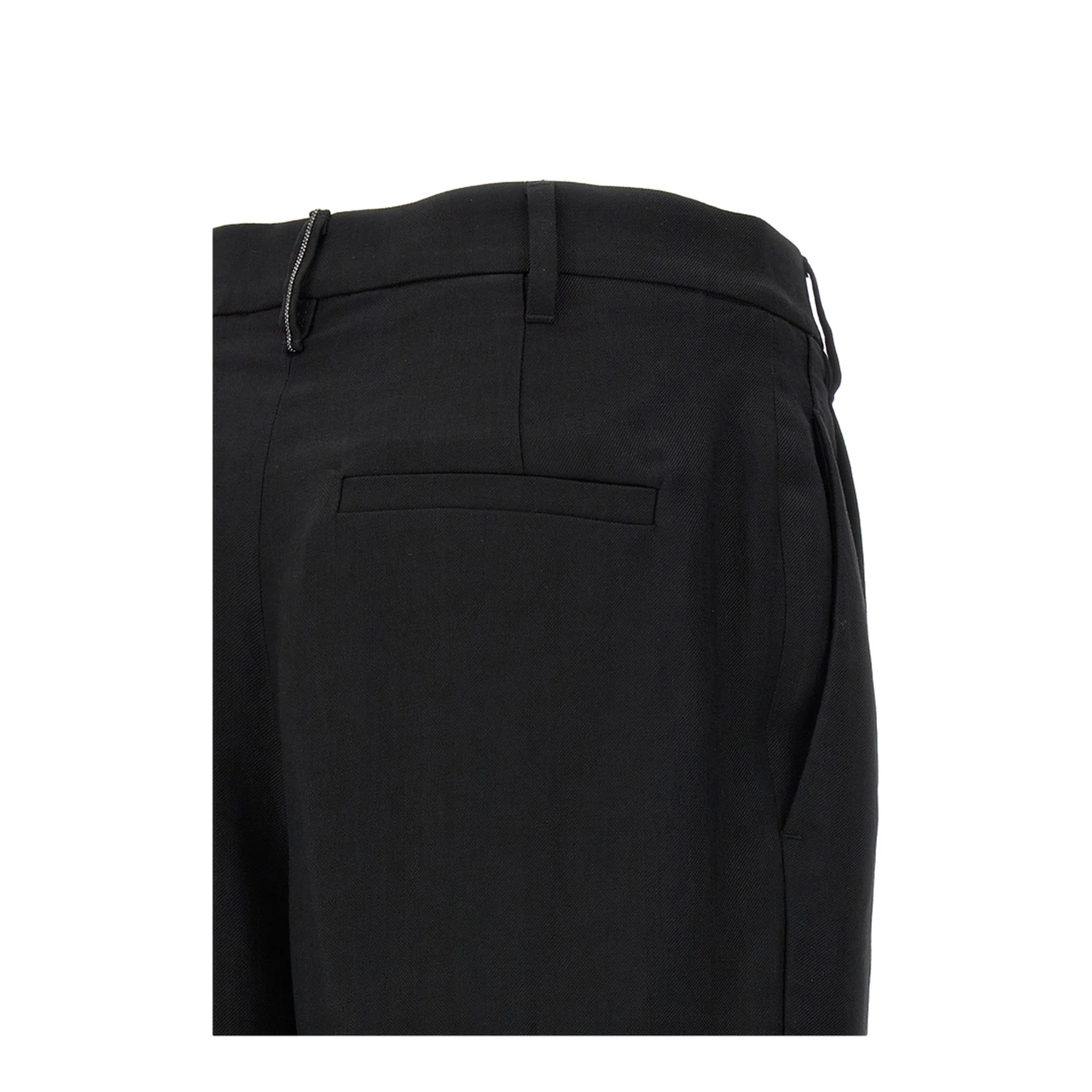 Slouchy Trousers in Viscose and Linen Fluid Twill with Moniline - Image 3