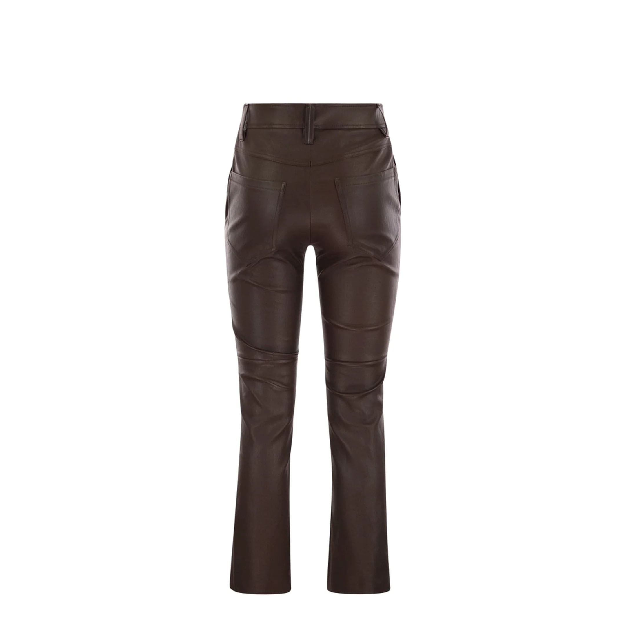 Stretch Nappa Leather Square Cigarette Trousers with Jewellery - Image 2