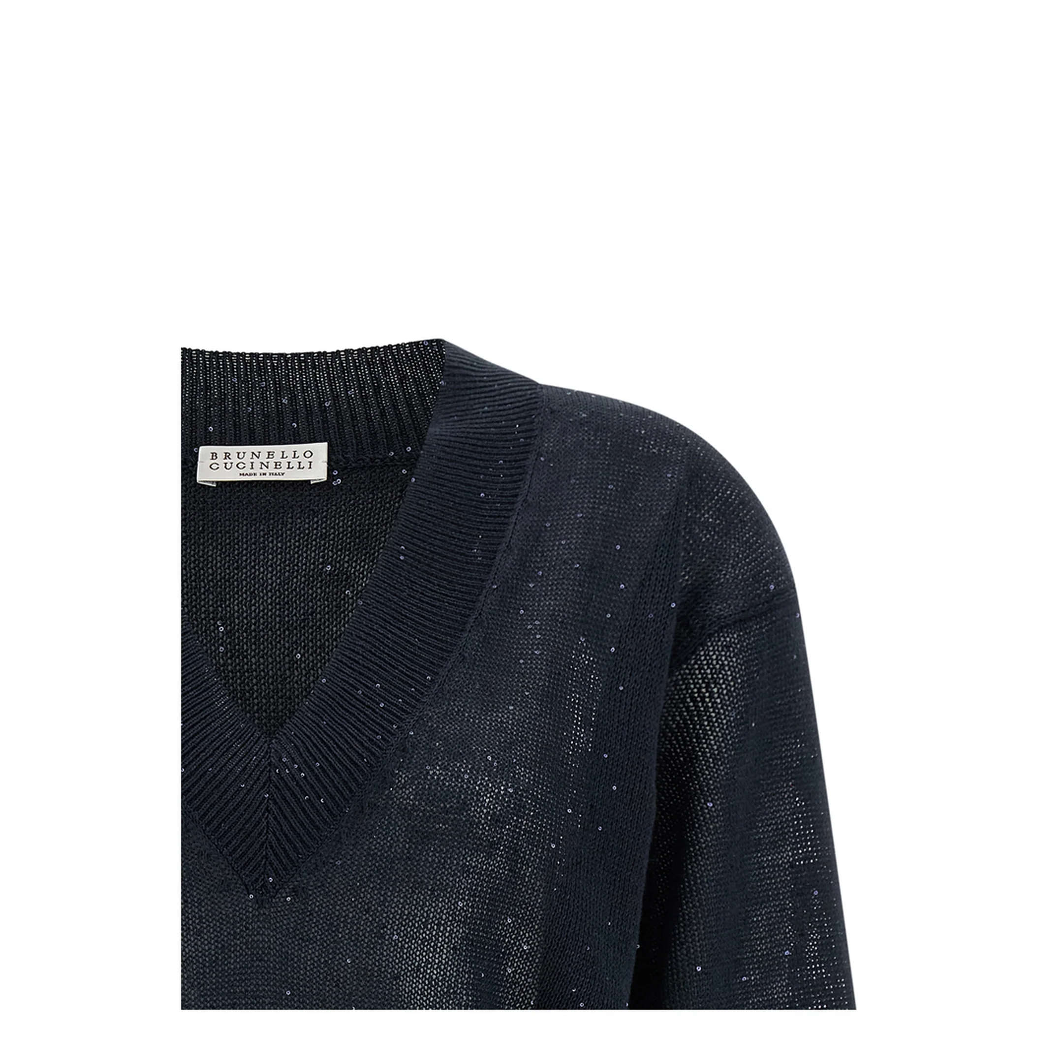 V-Neck Dazzling Sweater - Blue - Image 3